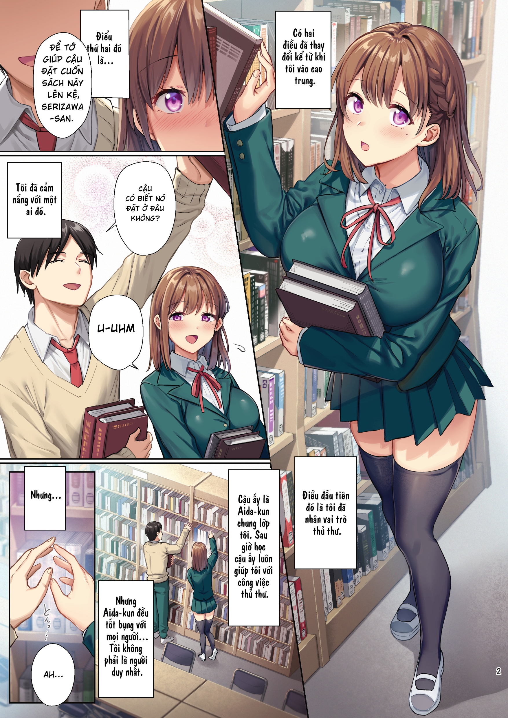HentaiVN.net - Ảnh 2 - Toshoshitsu no Kanojo ~Seiso na Kimi ga Ochiru made~ Full Color Ban - Chap 1