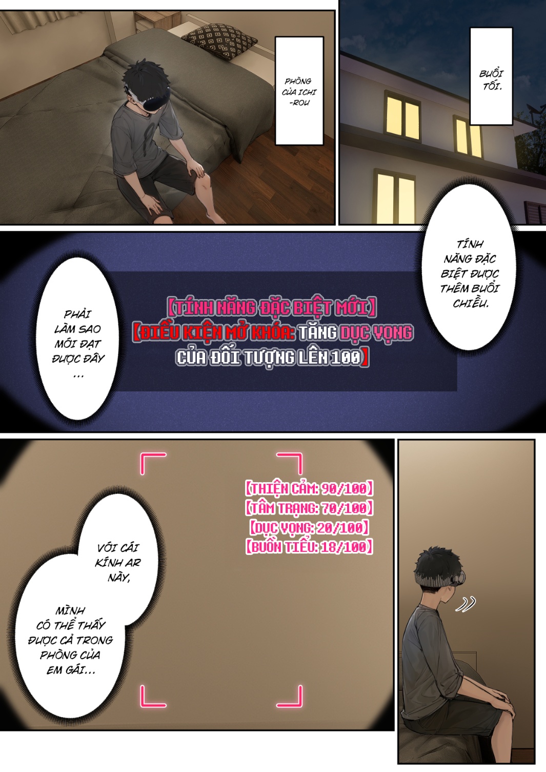 HentaiVN.net - Ảnh 4 - Ore no AR Megane wa Gimai no Samazama na Suuchi ga Mieru?! - Chap 2 【Dục vọng: 100/100】→【???】