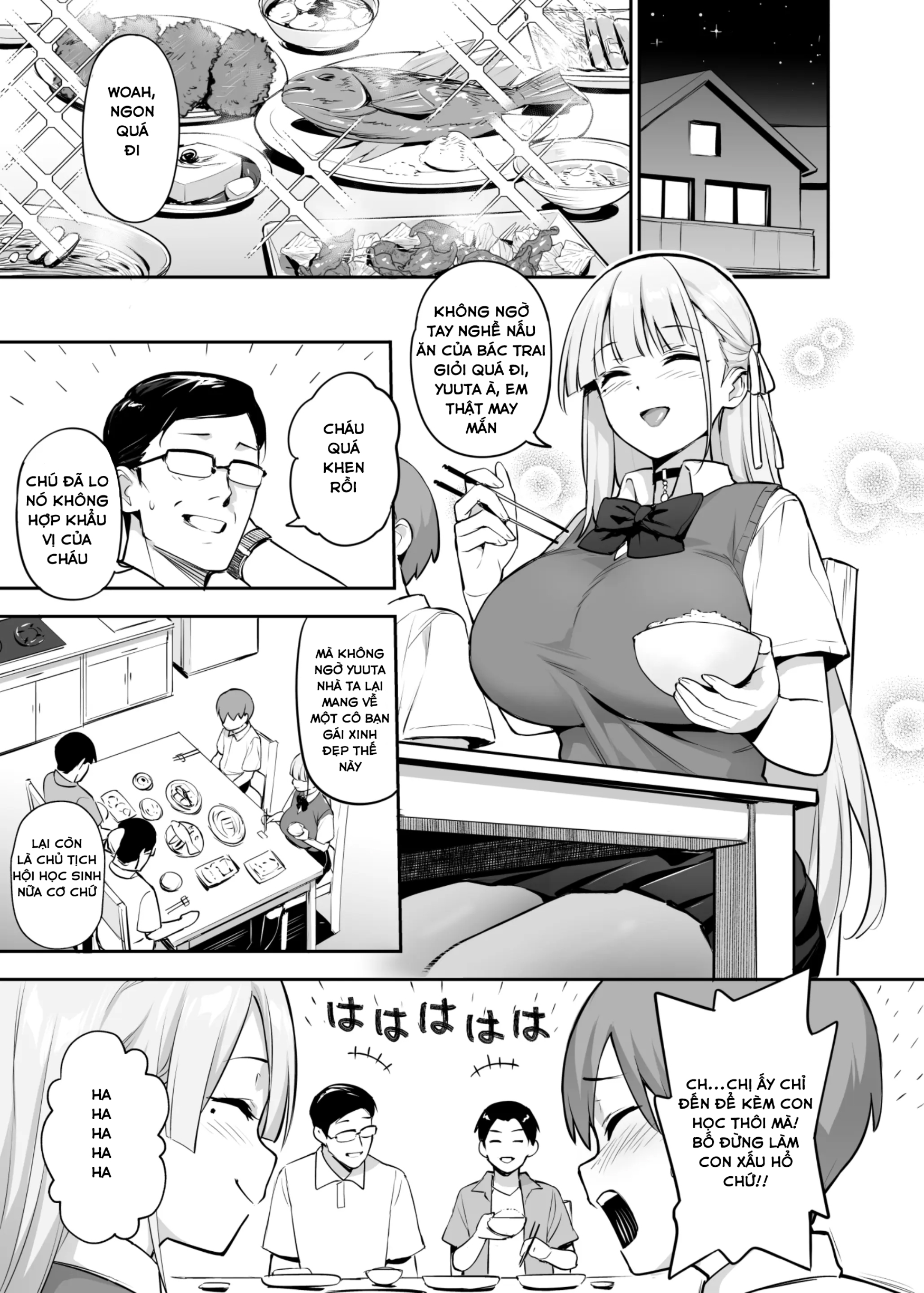 HentaiVN.net - Ảnh 11 - Akogare no Seitokaichou ga Kyonyuu Sugiru Ken - Phần 2 Chap 1: Chủ tịch qua nhà cậu em Yuuta