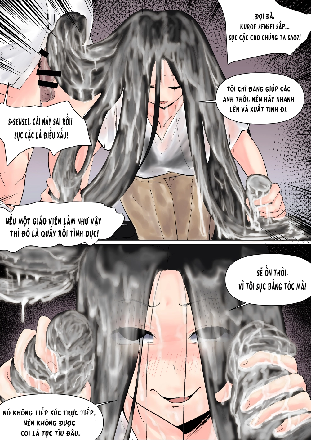 HentaiVN.net - Ảnh 11 - Series Truyện Sở Thích Kỳ Lạ Với Tóc  - Kuroe Sensei Phần 3