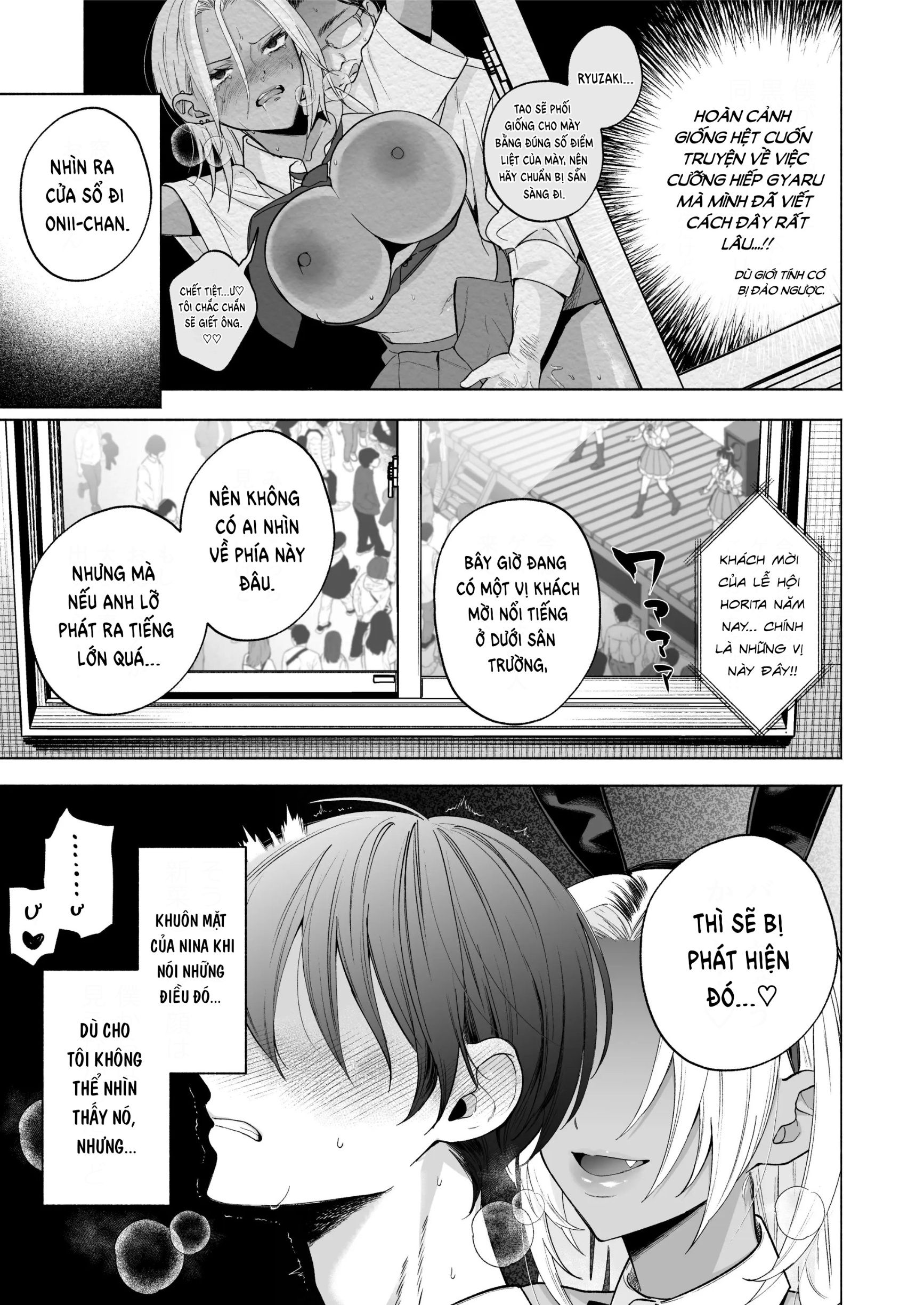 HentaiVN.net - Ảnh 13 - Cô em gái kế gyaru da ngăm ngực khủng muốn vắt kiệ…t cách dịu dàng 1.5~ sex cosplay tại lễ hội trường - Chap 1
