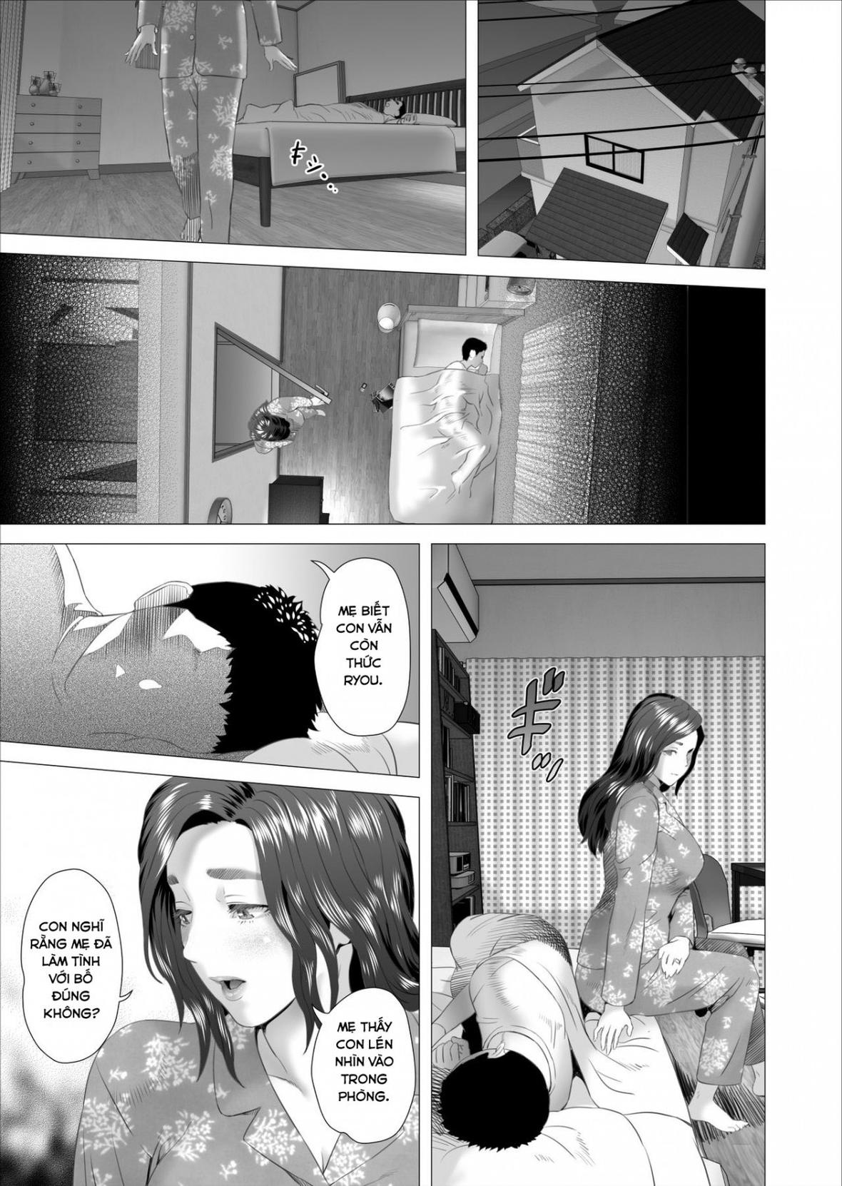 HentaiVN.net - Ảnh 7 - Kinjo Yuuwaku Musuko ni Otto no Soba de Dakareru Haha Hen - Chap 1