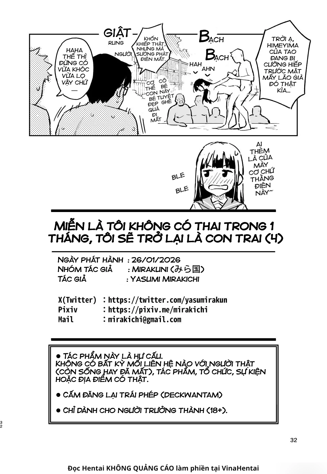 HentaiVN.net - Ảnh 32 - Miễn Là Tôi Không Có Thai Trong 1 Tháng, Tôi Sẽ Trở Lại Là Con Trai! - Chap 4