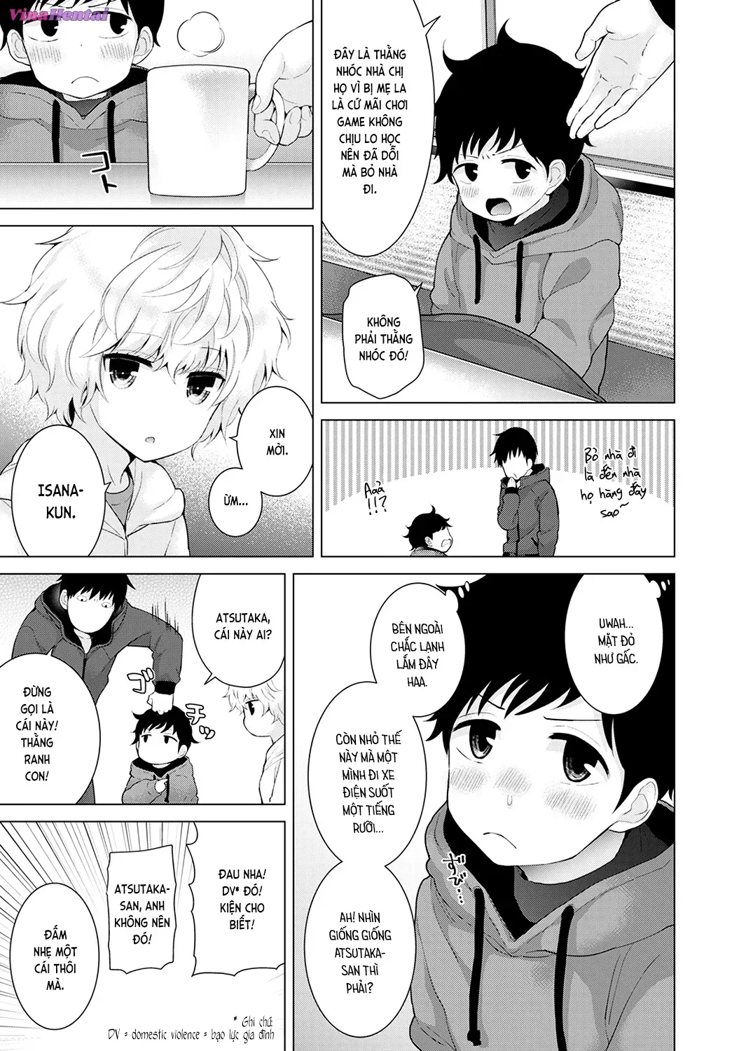 HentaiVN.net - Ảnh 10 - Cô bé mèo hoang [ノラネコ少女との暮らしかた; Noraneko Shoujo to no Kurashikata; Sống cùng cô bé mèo hoang] - 08. Mèo hoang ngủ cùng hai nam nhân