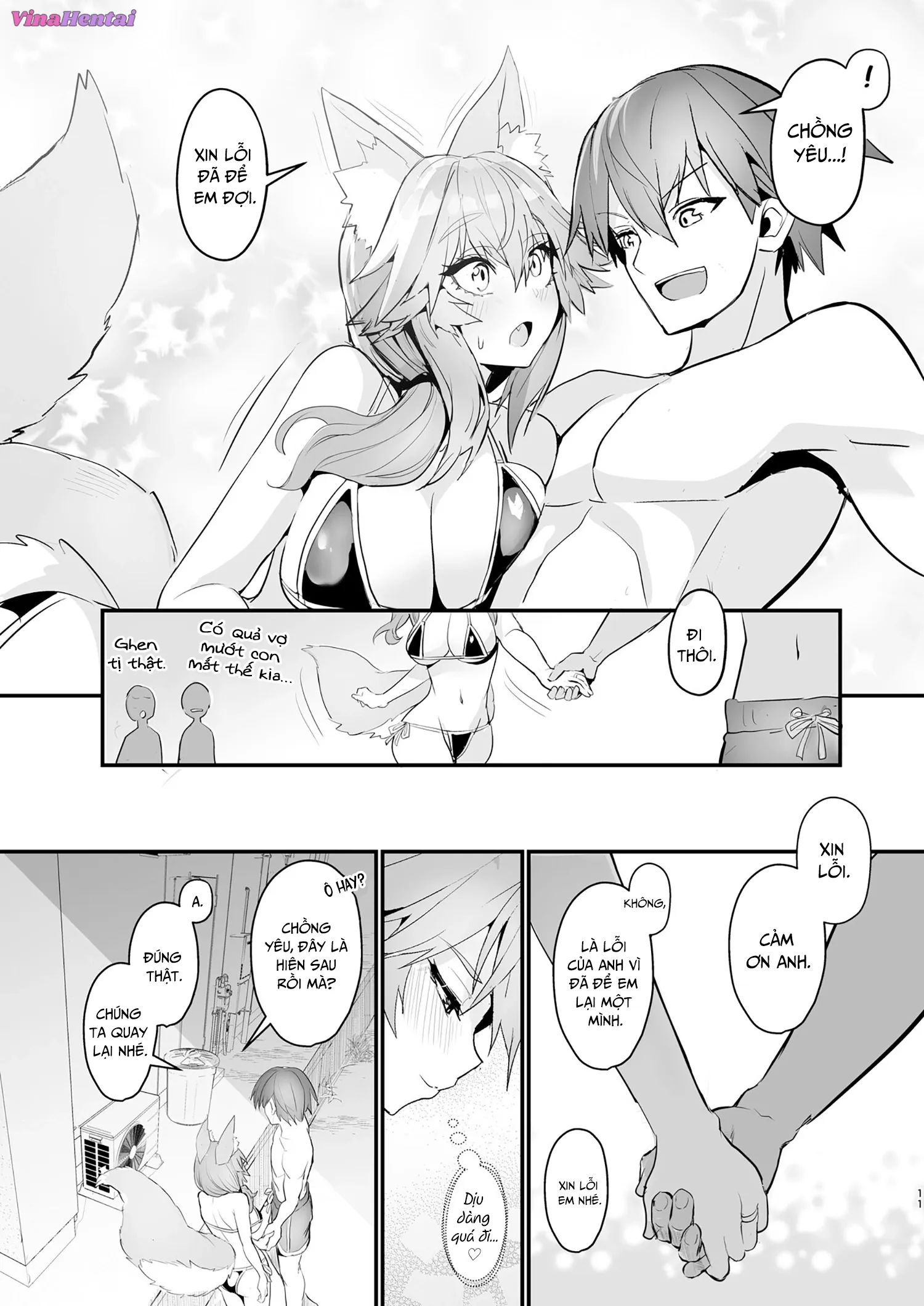 HentaiVN.net - Ảnh 12 - Buổi hẹn hò ở hồ bơi giữa mùa hè với Tamamo-chan - Oneshot