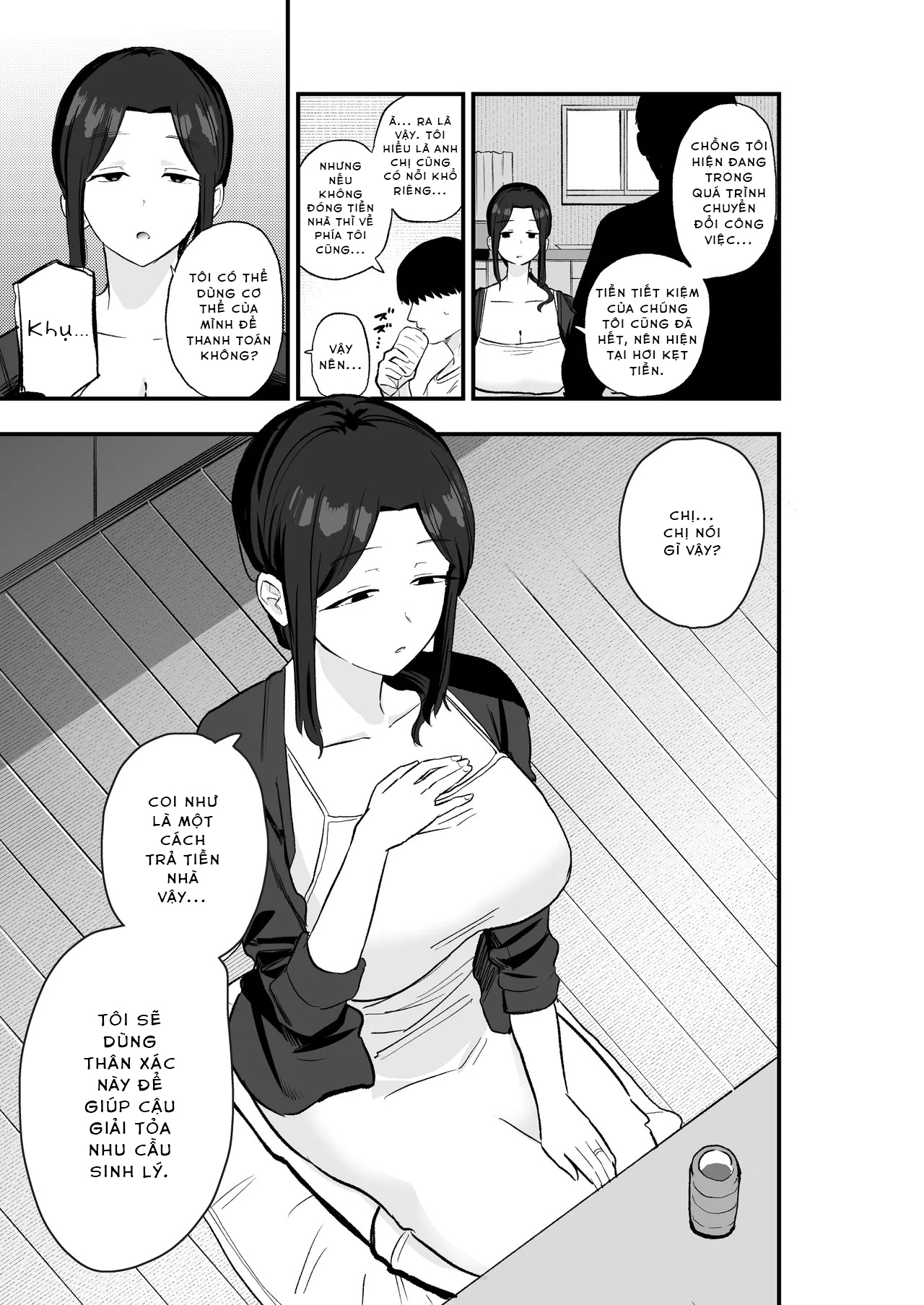 HentaiVN.net - Ảnh 12 - Taihai Tsuma Taihaikei Hitotsuma o Yachin Kawari ni Koki Tsukaeru Hanashi - Oneshot