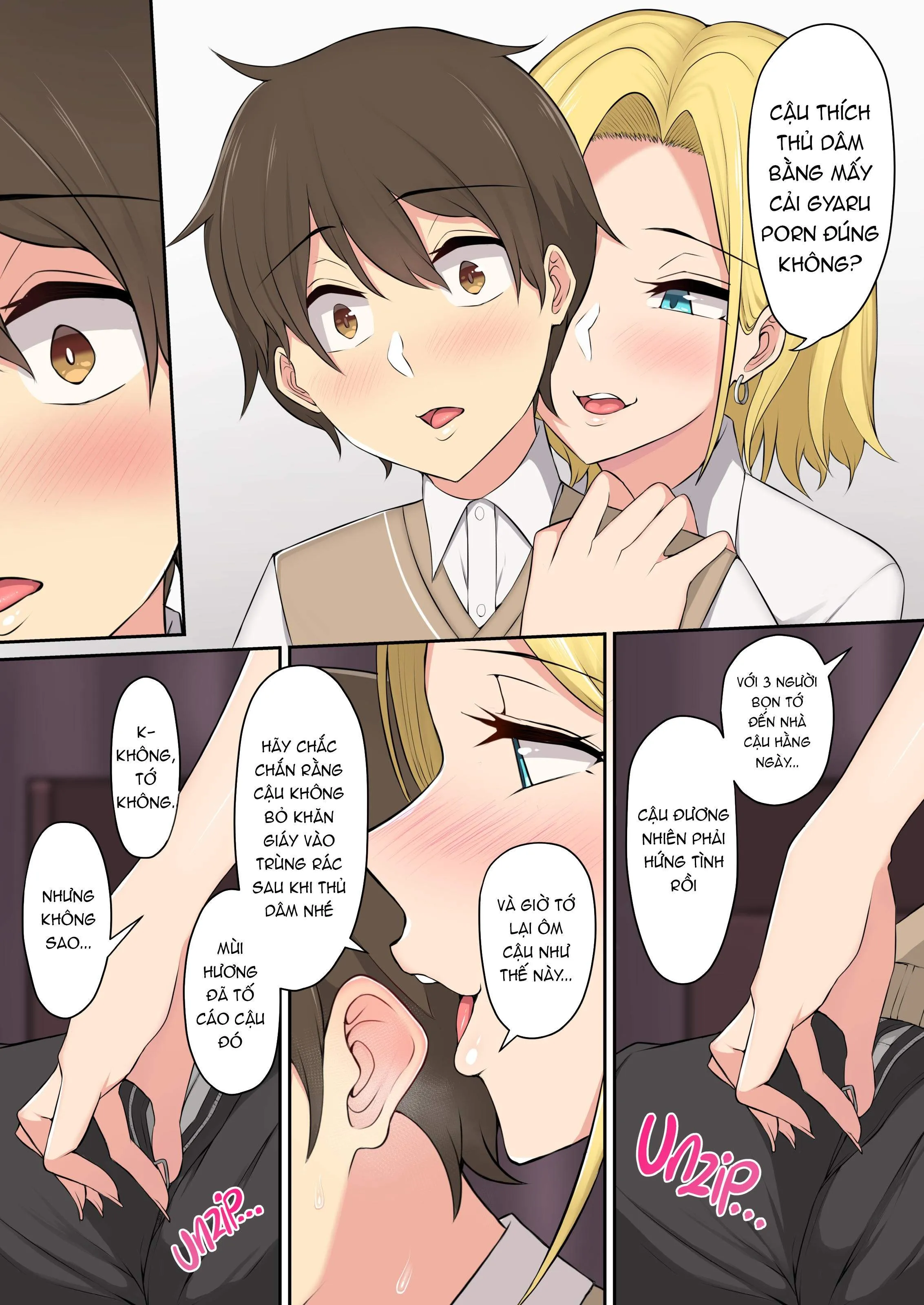 HentaiVN.net - Ảnh 13 - Imaizumi đưa cả bầy Gyaru về nhà mình - Chap 1