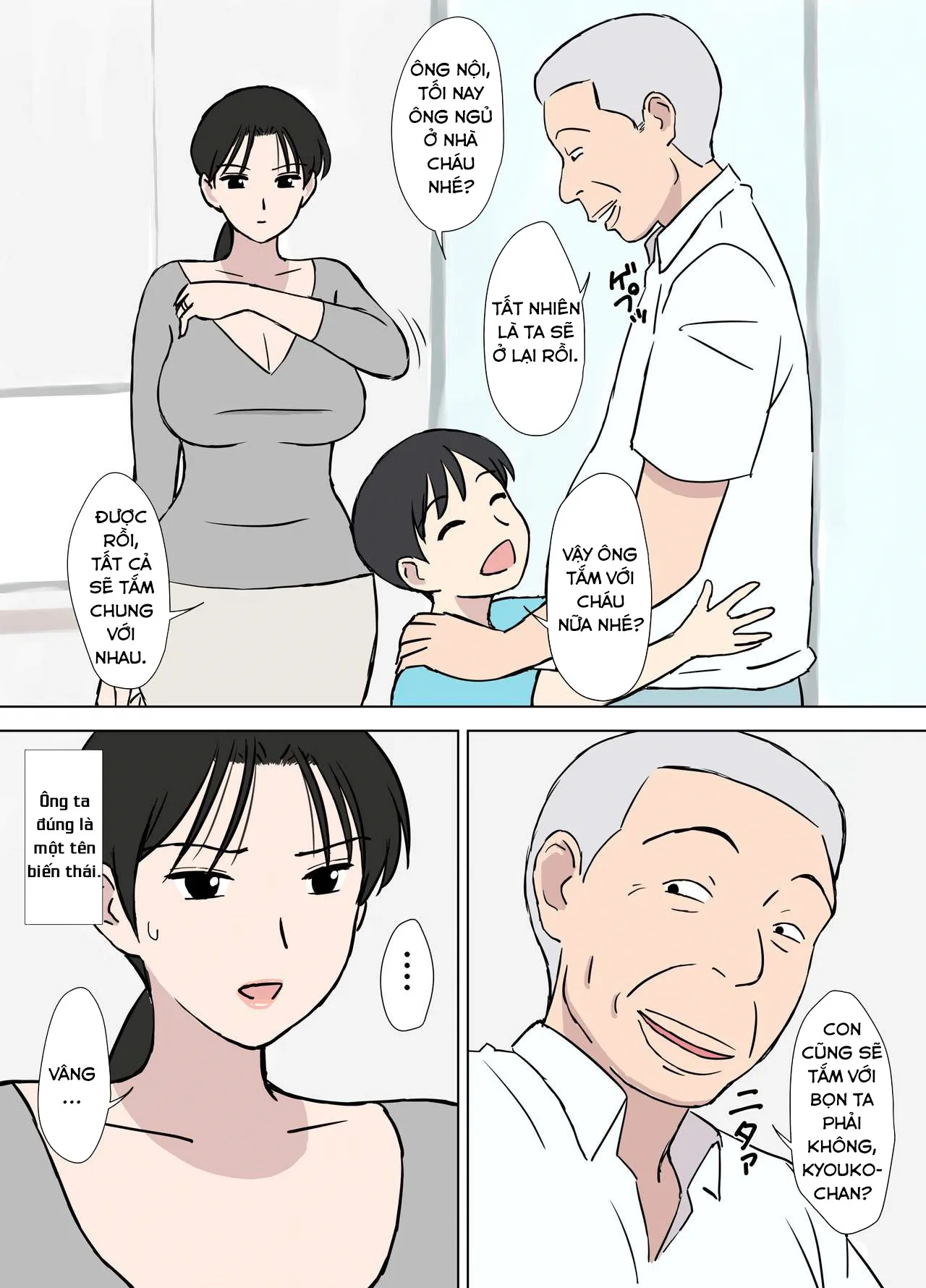 HentaiVN.net - Ảnh 13 - Kyouko-san và những lão già biến thái [The Perverted Old Man and Kyouko-san] - Oneshot