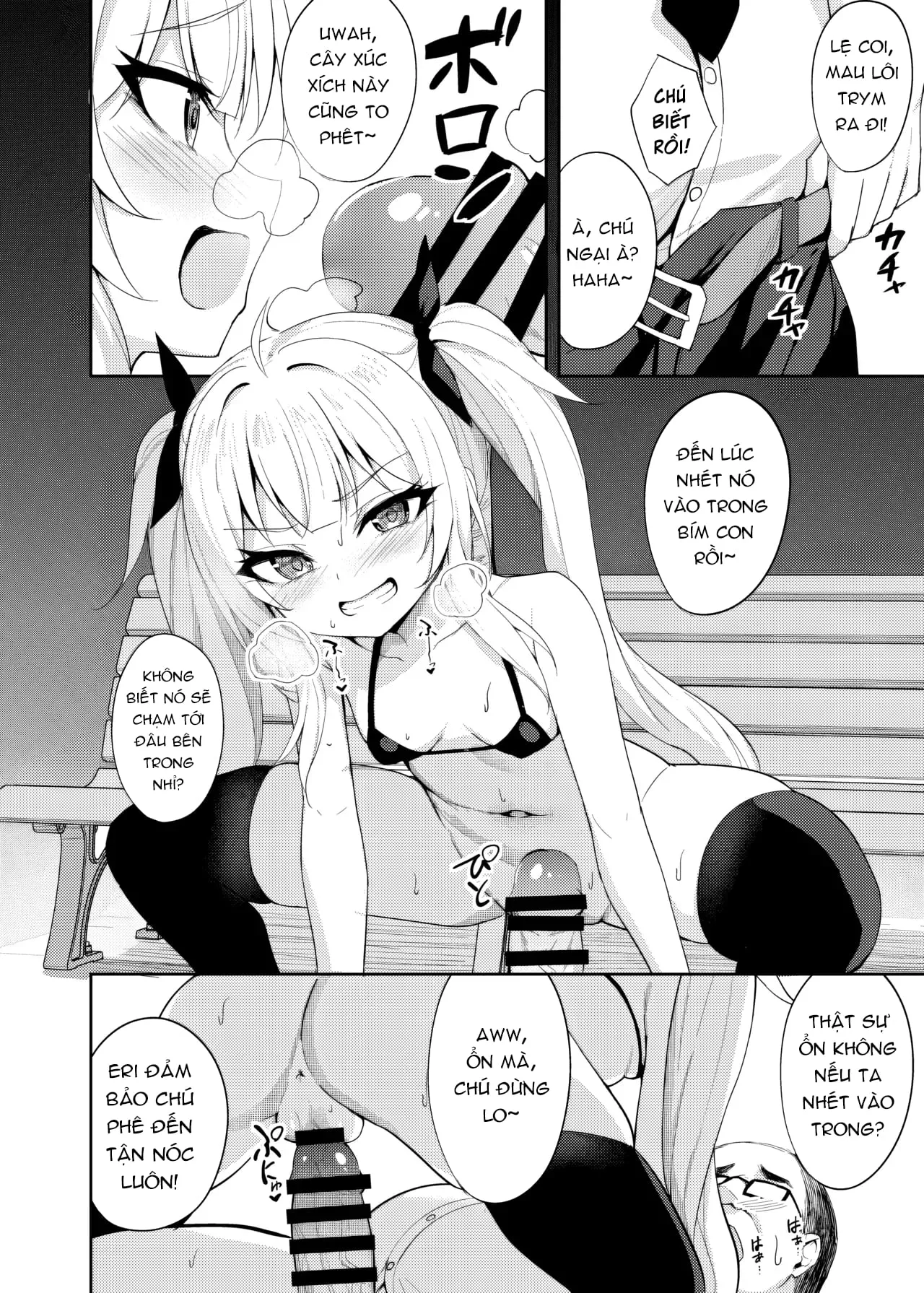 HentaiVN.net - Ảnh 13 - Ông chú dạy cháu gái bố láo bằng cách thôi miên - Chap 2: Giai đoạn bồn thịt công cộng