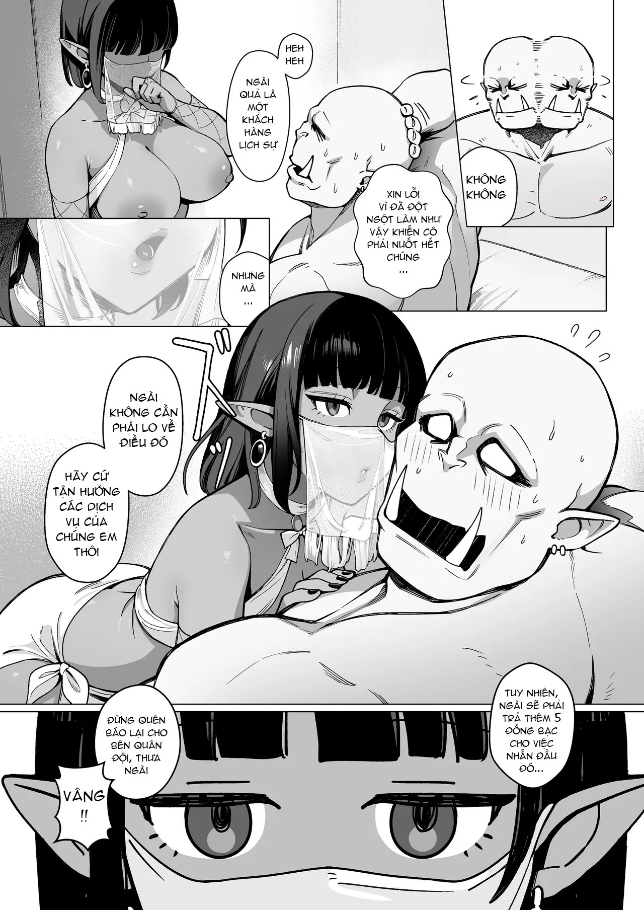 HentaiVN.net - Ảnh 14 - Nhà Thổ Elf - Phòng Số 3 Lacy: Tên Orc Còn Trinh Và Cô Elf Da Nâu 1 - Oneshot