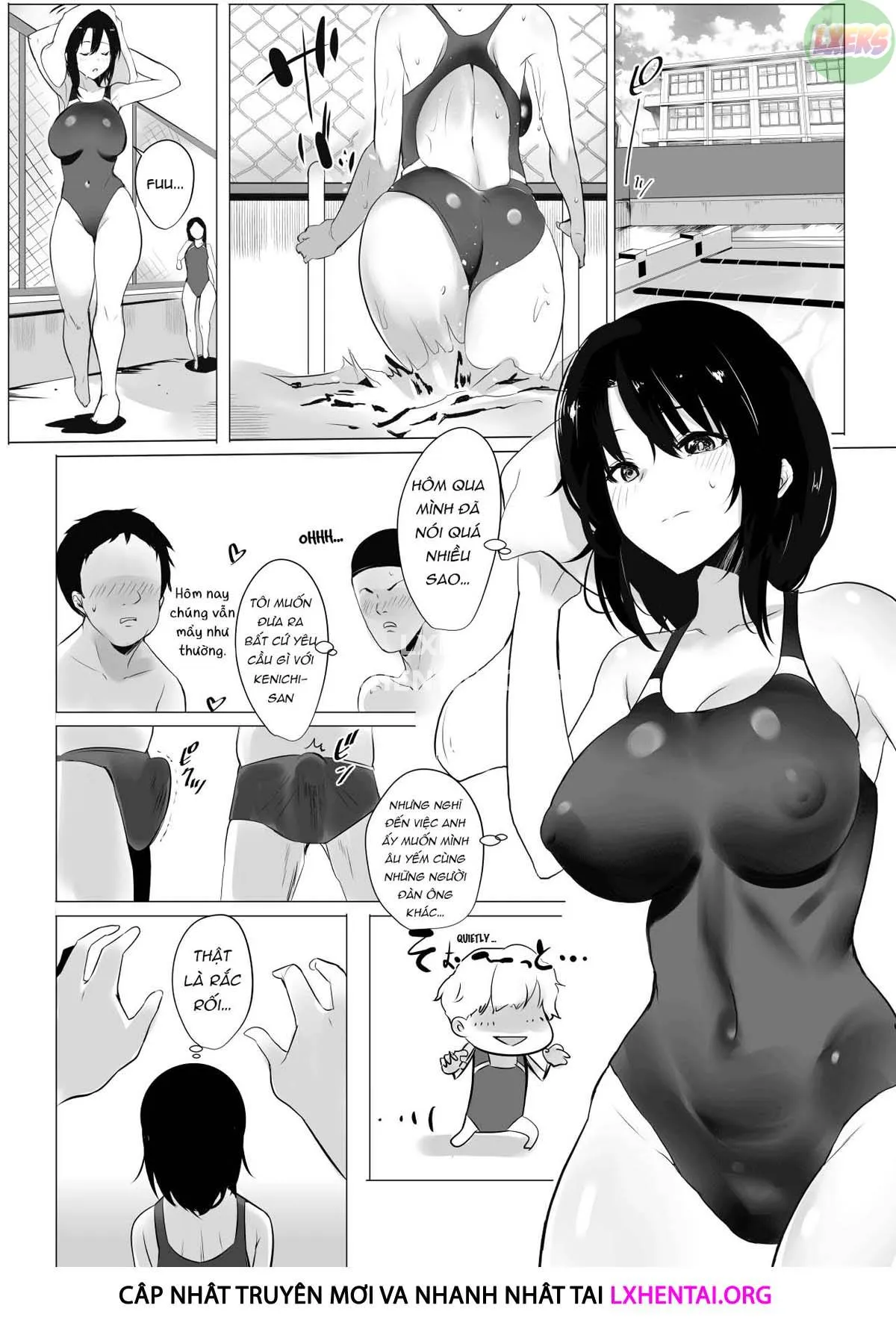 HentaiVN.net - Ảnh 15 - Boku dake ni Amaesasete Kureru Kyonyuu JK Tsuma o Hoka no Otoko ni Dakasete Mita - Chap 1