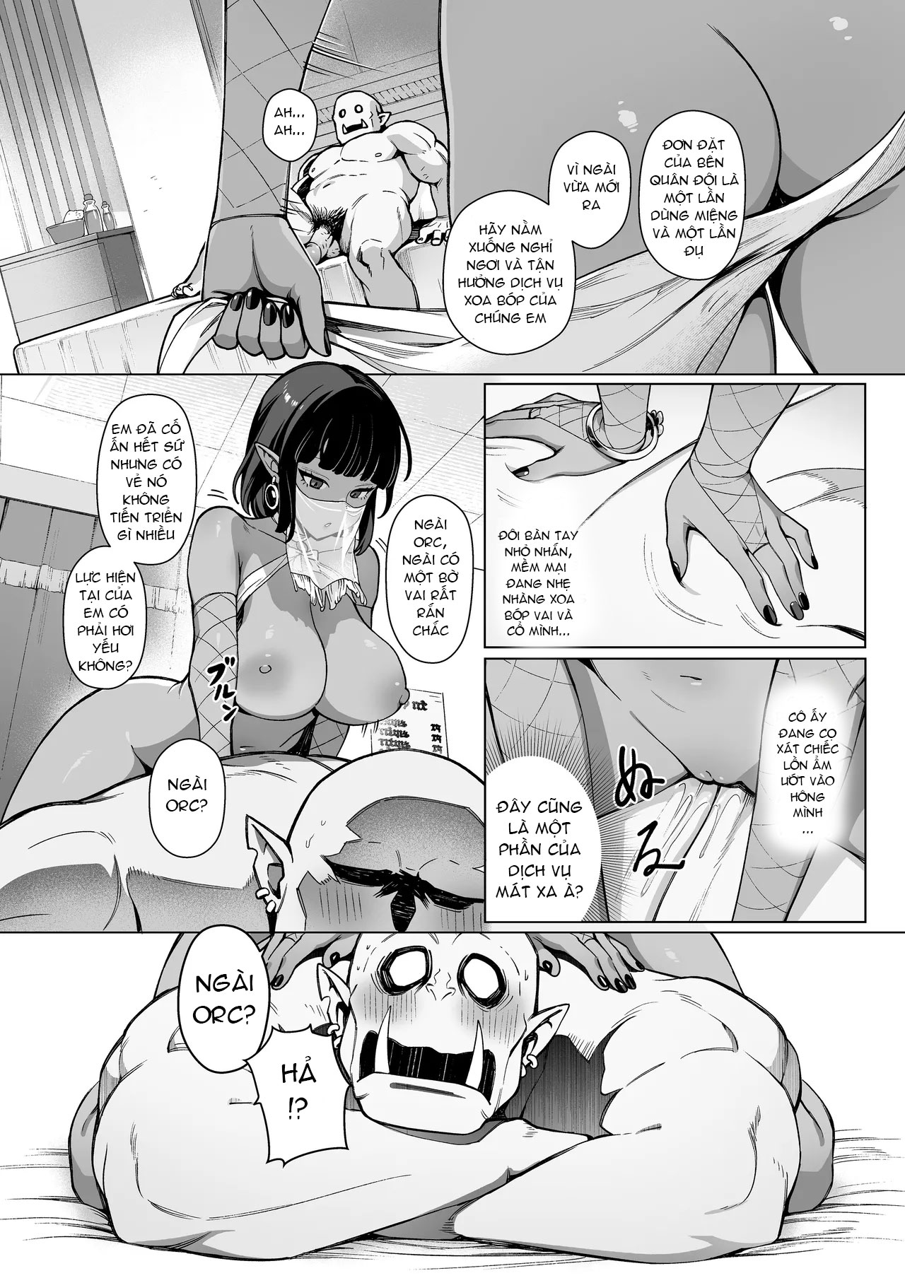 HentaiVN.net - Ảnh 15 - Nhà Thổ Elf - Phòng Số 3 Lacy: Tên Orc Còn Trinh Và Cô Elf Da Nâu 1 - Oneshot