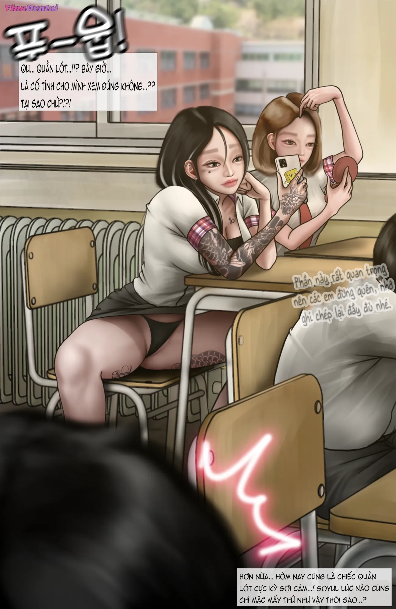 HentaiVN.net - Ảnh 17 - Gái Du Côn X Wibu Đụt Cận Trĩ - Chap 2