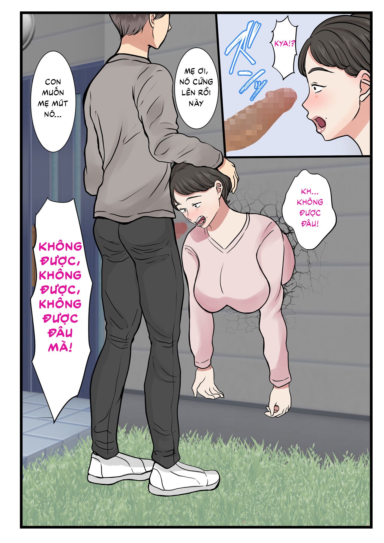 HentaiVN.net - Ảnh 18 - Mẹ tôi bị kẹt vào tường và không thể cử động... - Oneshot