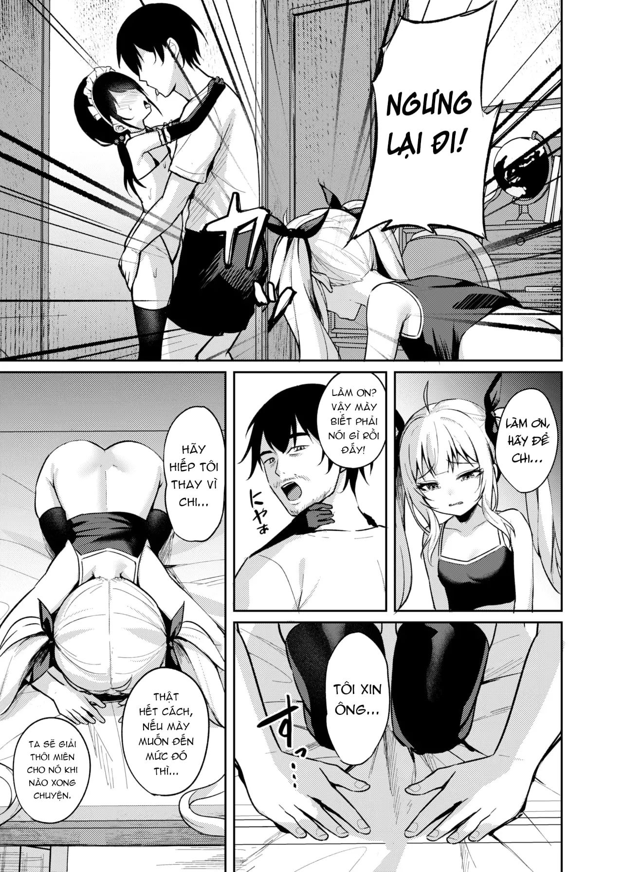 HentaiVN.net - Ảnh 16 - Ông chú dạy cháu gái bố láo bằng cách thôi miên - Chap 3: +1 máy xuất vào trong
