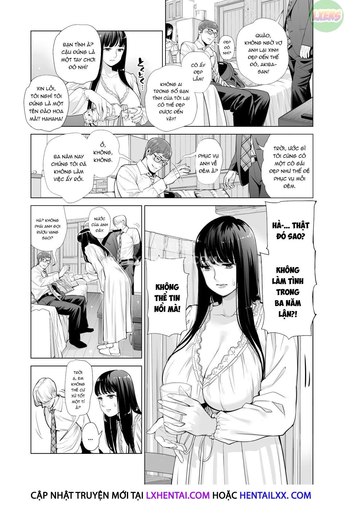 HentaiVN.net - Ảnh 19 - A Housewife Stolen By A Coworker Besides Her Blackout Drunk Husband [Tsukiyo No Midare Zake (Zenpen) Moonlit Intoxication; Tsukiyo No Midare Zake (Kouhen) Moonlit Intoxication] - Chap 1