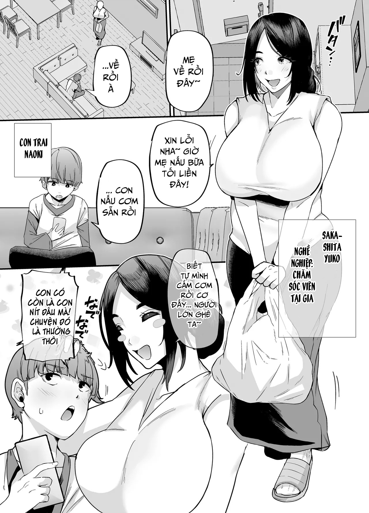 HentaiVN.net - Ảnh 3 - 母さんはホームヘルパー〜部屋の片付けから性欲処理まで - Chap 1