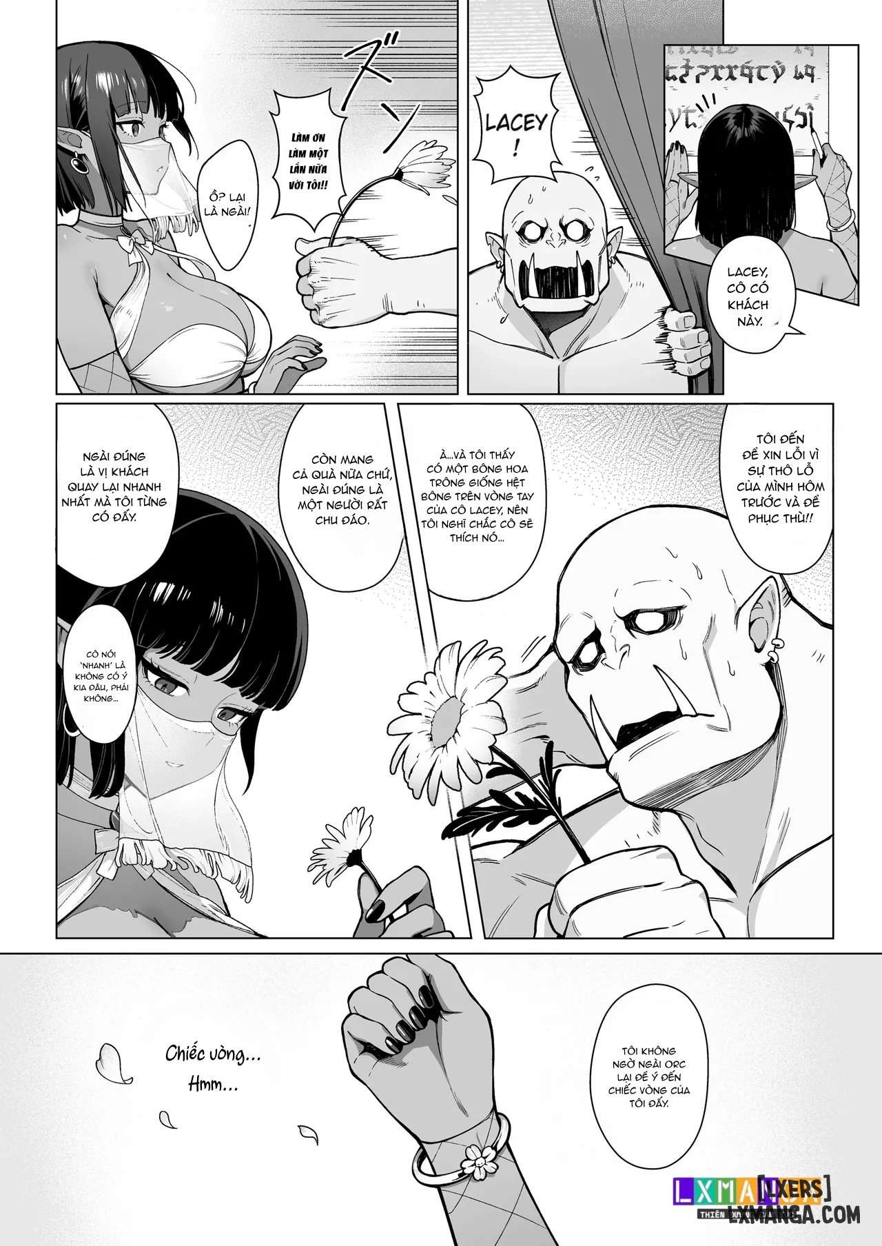 HentaiVN.net - Ảnh 5 - Yosei Shoukan 3-goushitsu Lacy ~Kasshoku Hada Elf o Shimei Shita Dotei Orc~ 1 - chap 2 end