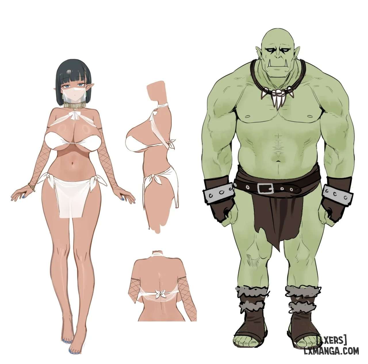 HentaiVN.net - Ảnh 29 - Yosei Shoukan 3-goushitsu Lacy ~Kasshoku Hada Elf o Shimei Shita Dotei Orc~ 1 - chap 2 end