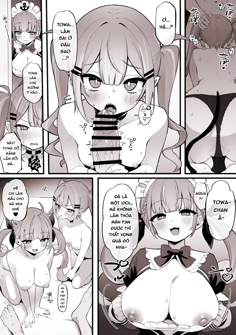 HentaiVN.net - Ảnh 3 - Tổng hợp Oneshot (Hololive) của Kokemomo - Aqua tự mãn, Towa ghen tị