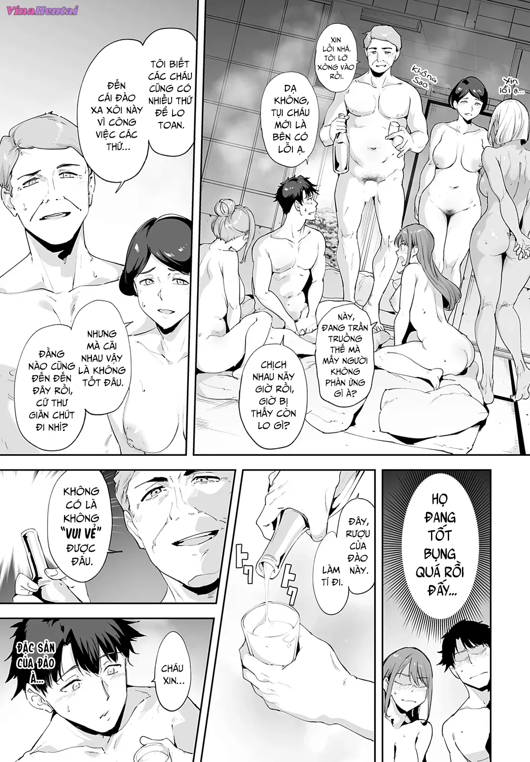 HentaiVN.net - Ảnh 20 - Hòn đảo phi luân lý - Chap 4: Tham dự lễ hội với 3 cô em ngọt nước (Phần sau).
