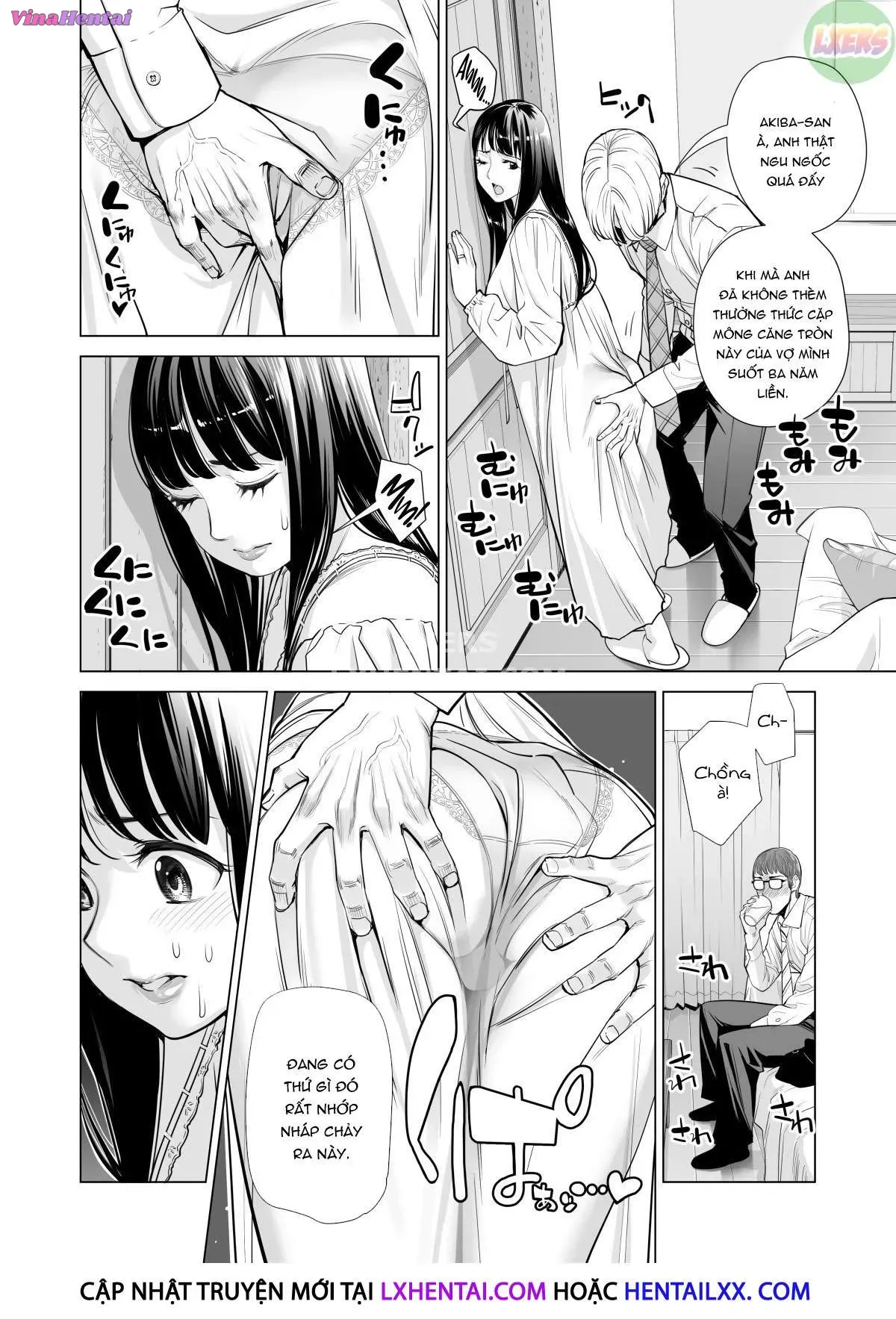 HentaiVN.net - Ảnh 22 - A Housewife Stolen By A Coworker Besides Her Blackout Drunk Husband [Tsukiyo No Midare Zake (Zenpen) Moonlit Intoxication; Tsukiyo No Midare Zake (Kouhen) Moonlit Intoxication] - Chap 1