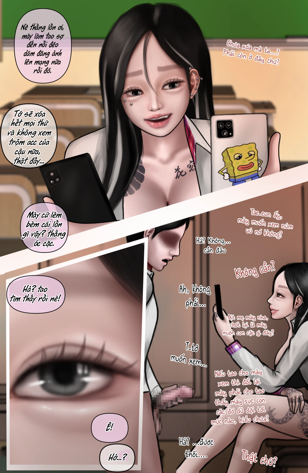 HentaiVN.net - Ảnh 24 - Gái Du Côn X Wibu Đụt Cận Trĩ - Chap 1