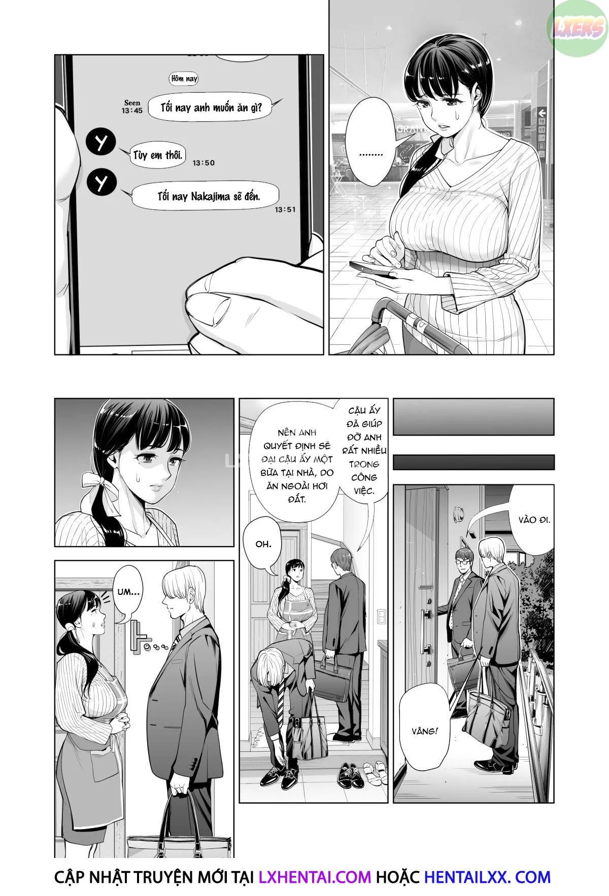 HentaiVN.net - Ảnh 24 - A Housewife Stolen By A Coworker Besides Her Blackout Drunk Husband [Tsukiyo No Midare Zake (Zenpen) Moonlit Intoxication; Tsukiyo No Midare Zake (Kouhen) Moonlit Intoxication] - Chap 1