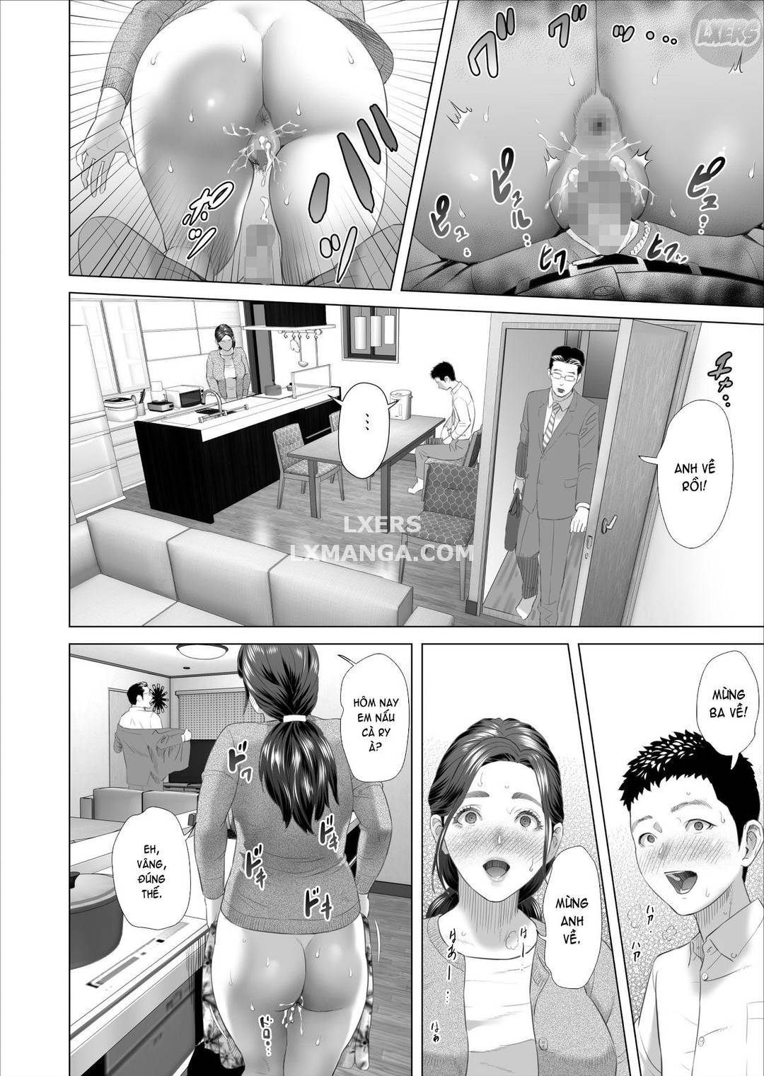 HentaiVN.net - Ảnh 26 - Kinjo Yuuwaku Musuko ni Otto no Soba de Dakareru Haha Hen - Chap 2
