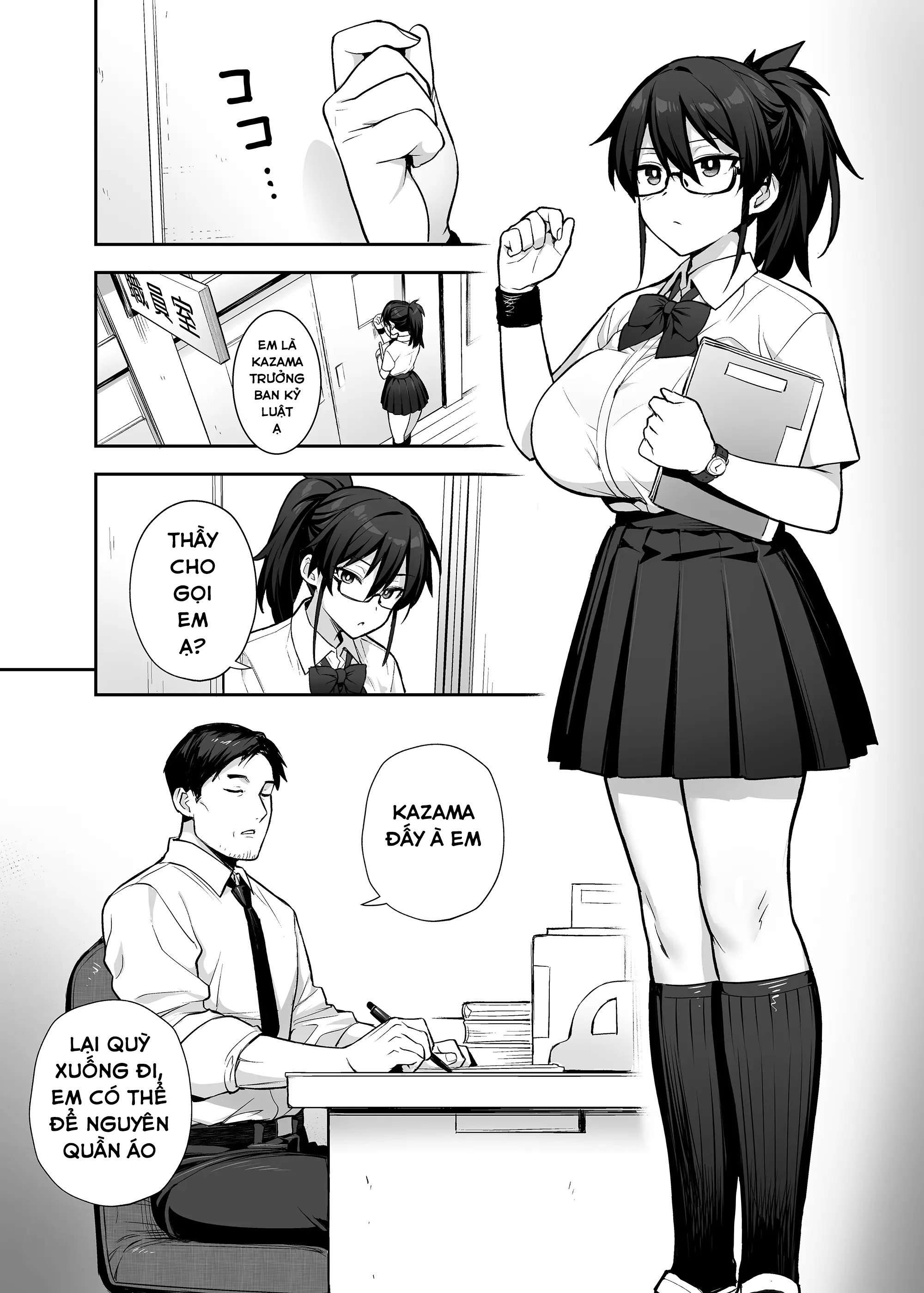 HentaiVN.net - Ảnh 28 - Atarashii Fuuki Iinchou wa Kyonyuu Sugiru Ken - Phần 2 - Full 3 chap + Spoil phần 3 từ tác giả