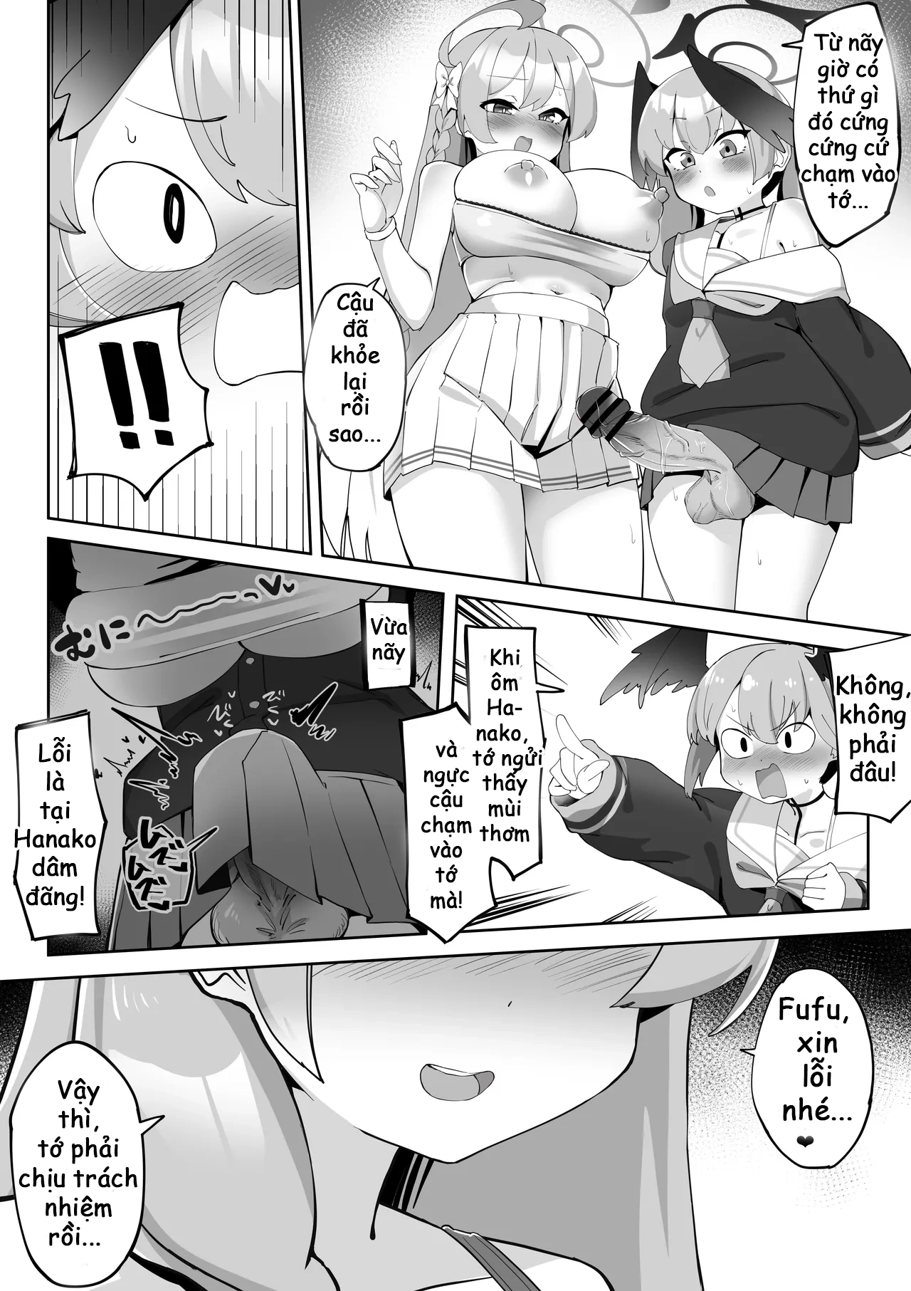 HentaiVN.net - Ảnh 4 - Futanari Koharu-chan vs Hanako-chan Manga - Chap 3