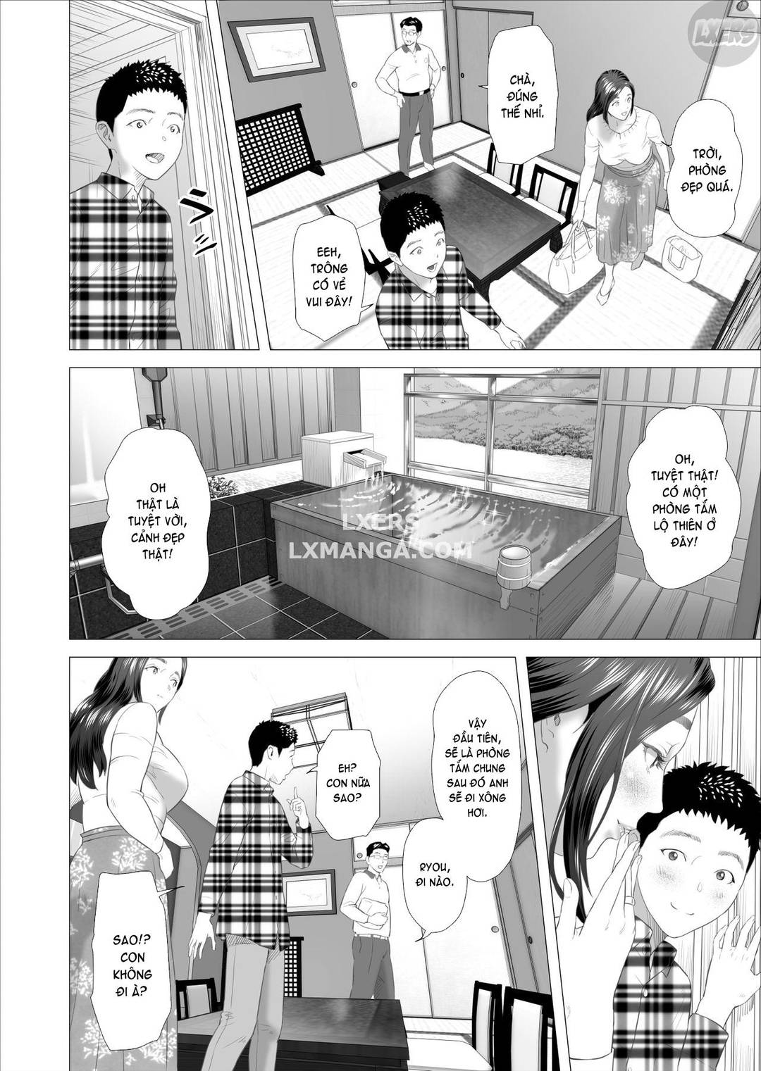 HentaiVN.net - Ảnh 38 - Kinjo Yuuwaku Musuko ni Otto no Soba de Dakareru Haha Hen - Chap 2