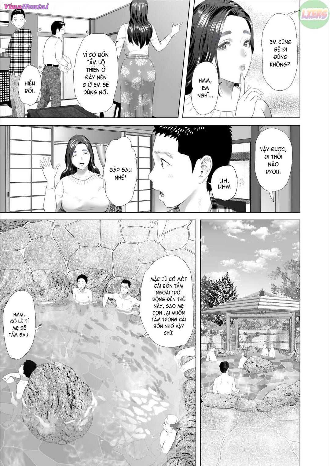 HentaiVN.net - Ảnh 39 - Kinjo Yuuwaku Musuko ni Otto no Soba de Dakareru Haha Hen - Chap 2