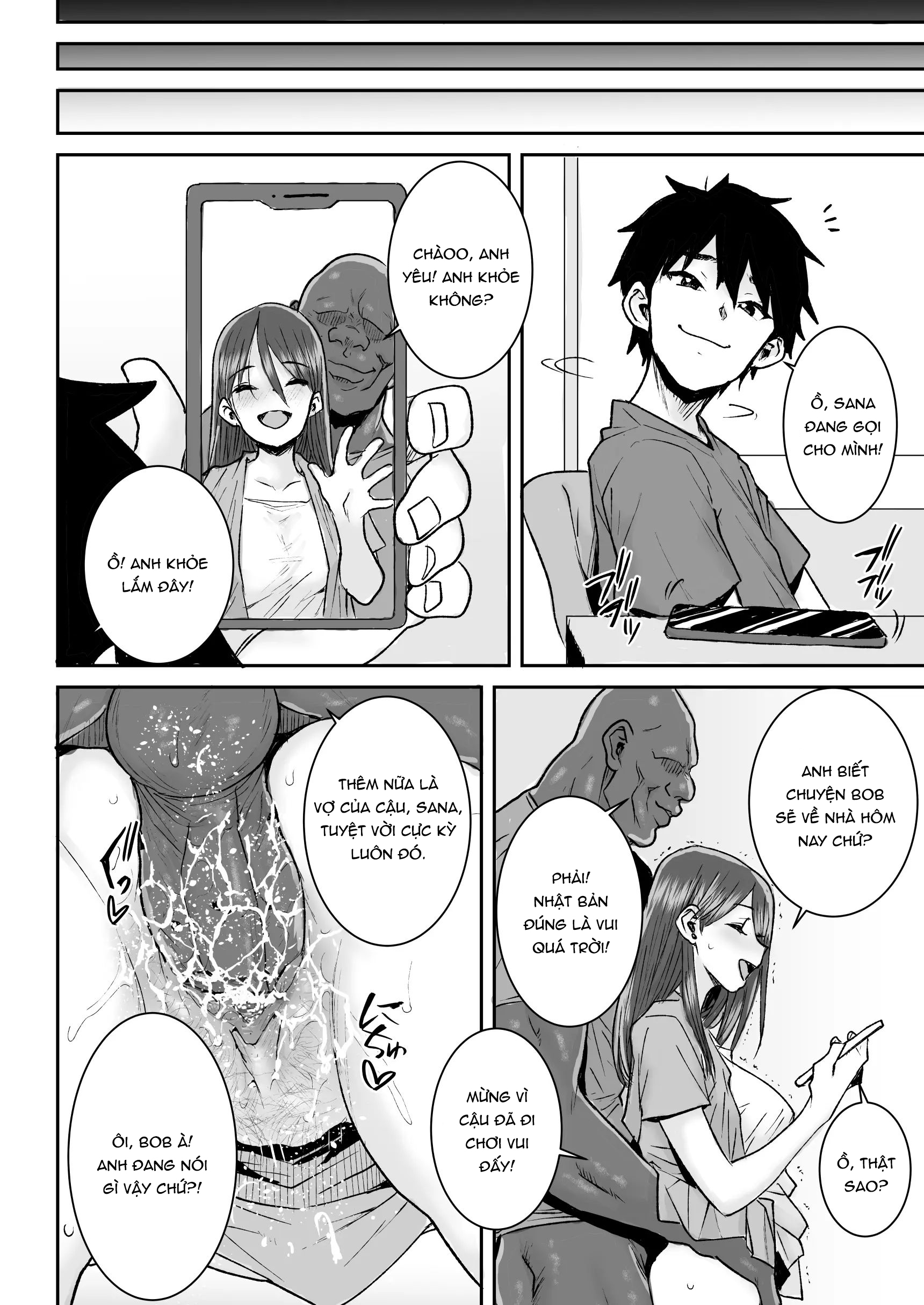 HentaiVN.net - Ảnh 39 - Mukki Muki no Kokujin Dekai Chinpo De Shucchouchuu no Otto ni Dekinai Akume SEX - oneshot