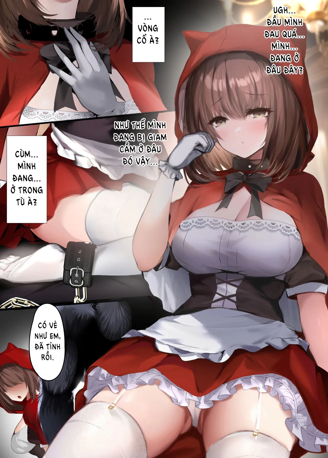 HentaiVN.net - Ảnh 4 - Truyện cổ tích: Nô lệ quàng khăn đỏ [Otogi Yobanashi -Toraware no Akazukin-] - Oneshot