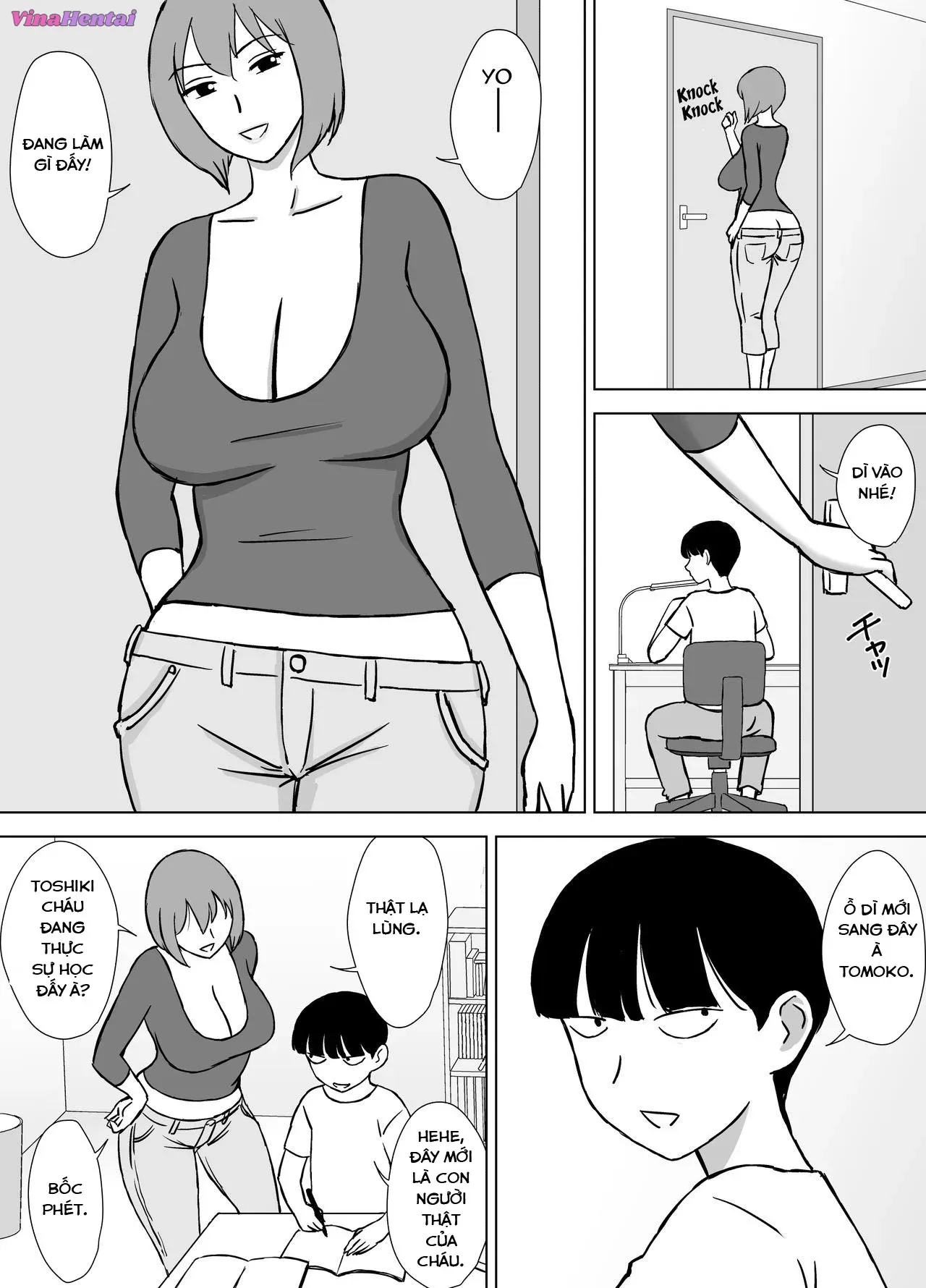 HentaiVN.net - Ảnh 4 - My Mom and My Aunt Are my Sex Friends [Boku no SeFre wa Haha to Oba] - Chap 1: Dì Tomoko!