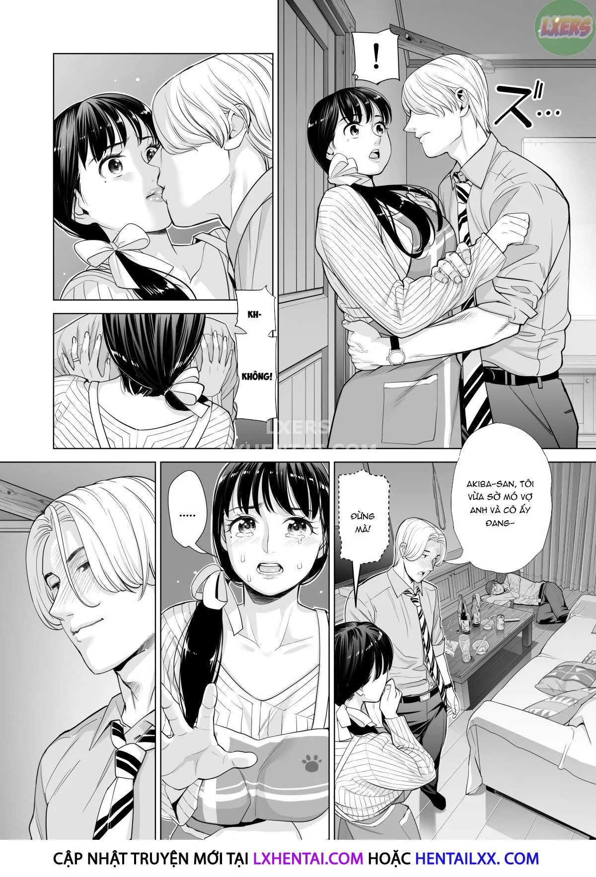 HentaiVN.net - Ảnh 42 - A Housewife Stolen By A Coworker Besides Her Blackout Drunk Husband [Tsukiyo No Midare Zake (Zenpen) Moonlit Intoxication; Tsukiyo No Midare Zake (Kouhen) Moonlit Intoxication] - Chap 1