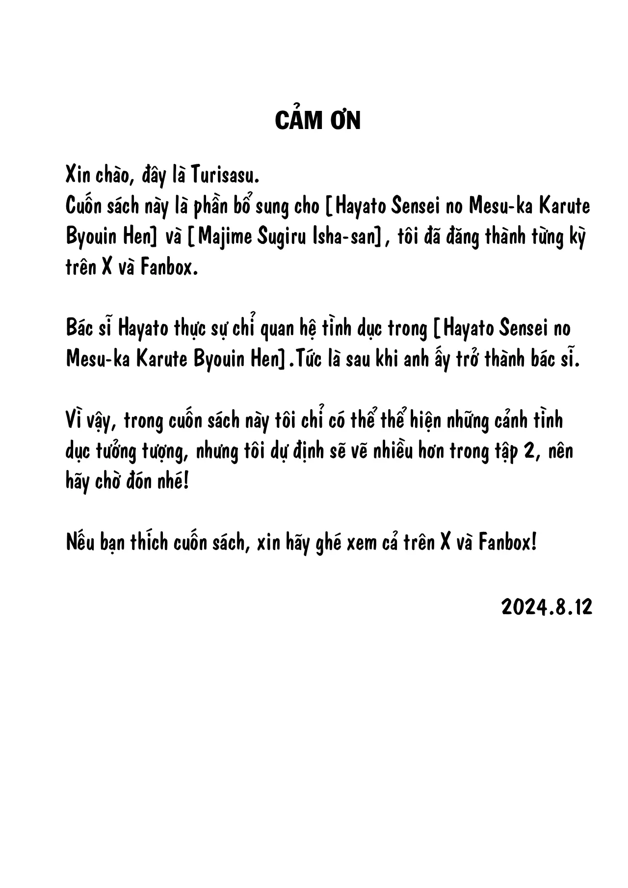 HentaiVN.net - Ảnh 46 - Hồ sơ bệnh án nữ hóa của Hayato-sensei - Oneshot