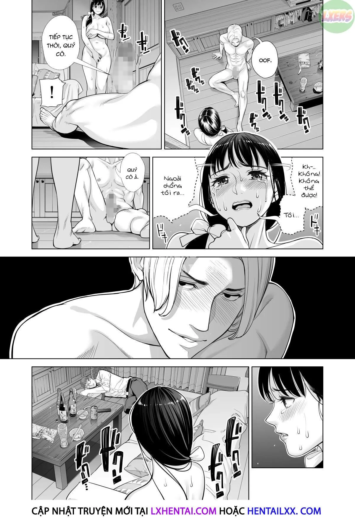 HentaiVN.net - Ảnh 48 - A Housewife Stolen By A Coworker Besides Her Blackout Drunk Husband [Tsukiyo No Midare Zake (Zenpen) Moonlit Intoxication; Tsukiyo No Midare Zake (Kouhen) Moonlit Intoxication] - Chap 1