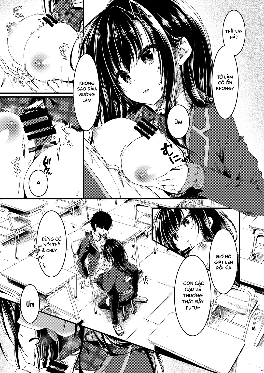 HentaiVN.net - Ảnh 6 - Cô bạn nghiêm túc nhất lớp lại lộ ra vẻ mặt dâm đãng trước mặt tôi. - Chap 2: Cô bạn gái nghiêm túc lại trở nên dâm đãng trong phòng học tan trường