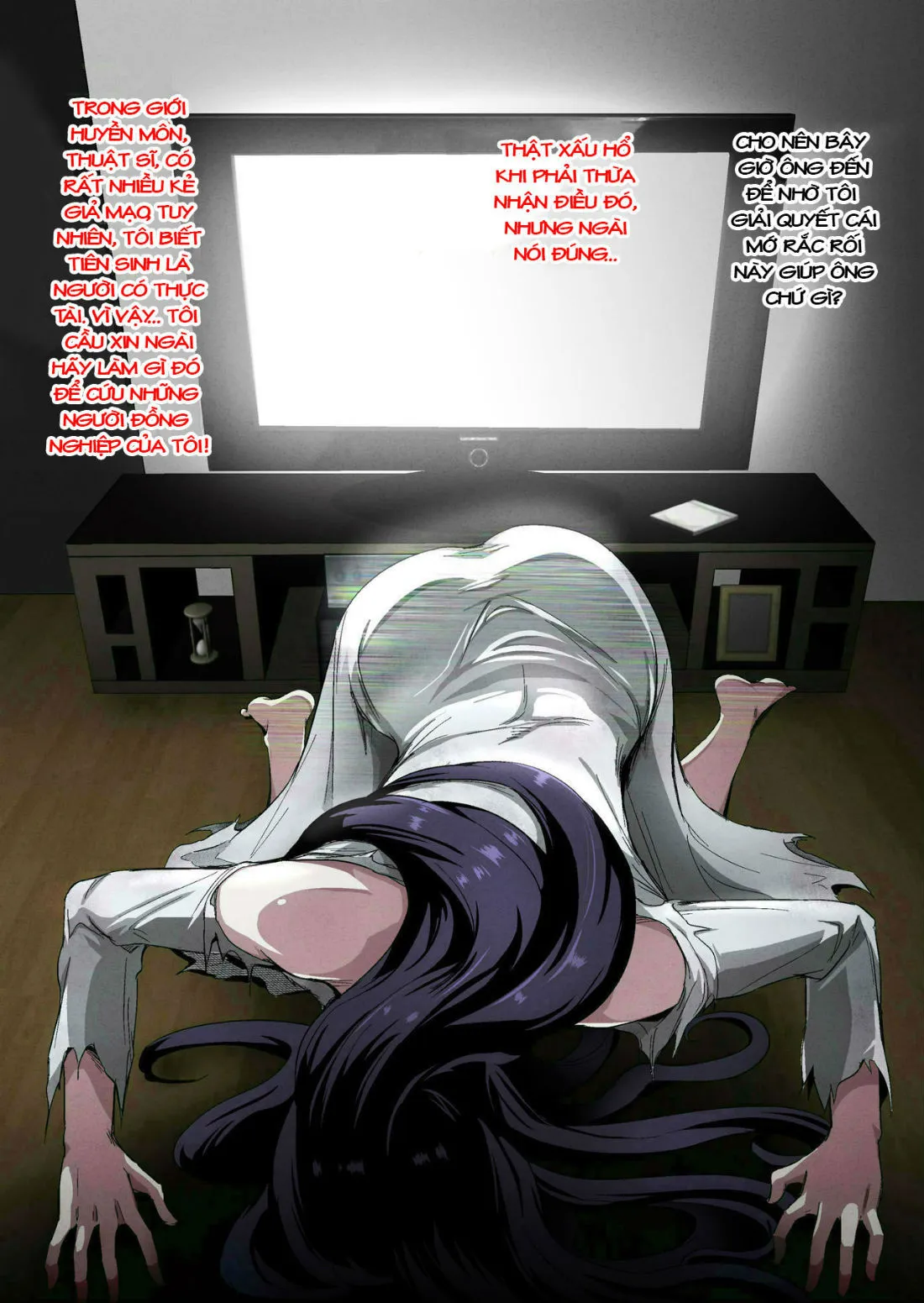HentaiVN.net - Ảnh 5 - Đại chiến ma nữ (Rework) [Noroi no Video VS Tanetsuke Ojisan] - Chap 1
