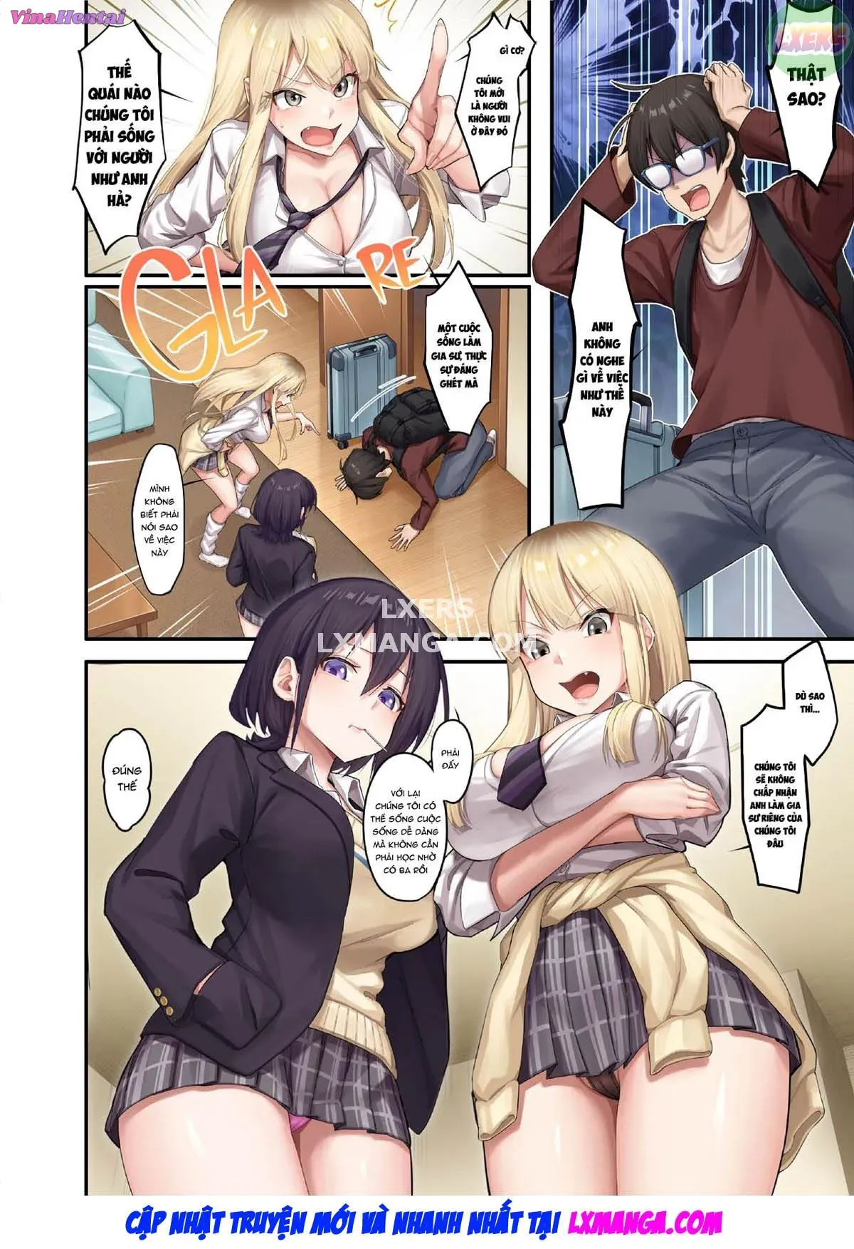 HentaiVN.net - Ảnh 6 - Home Lessons With Sexy Gyarus - Chap 1