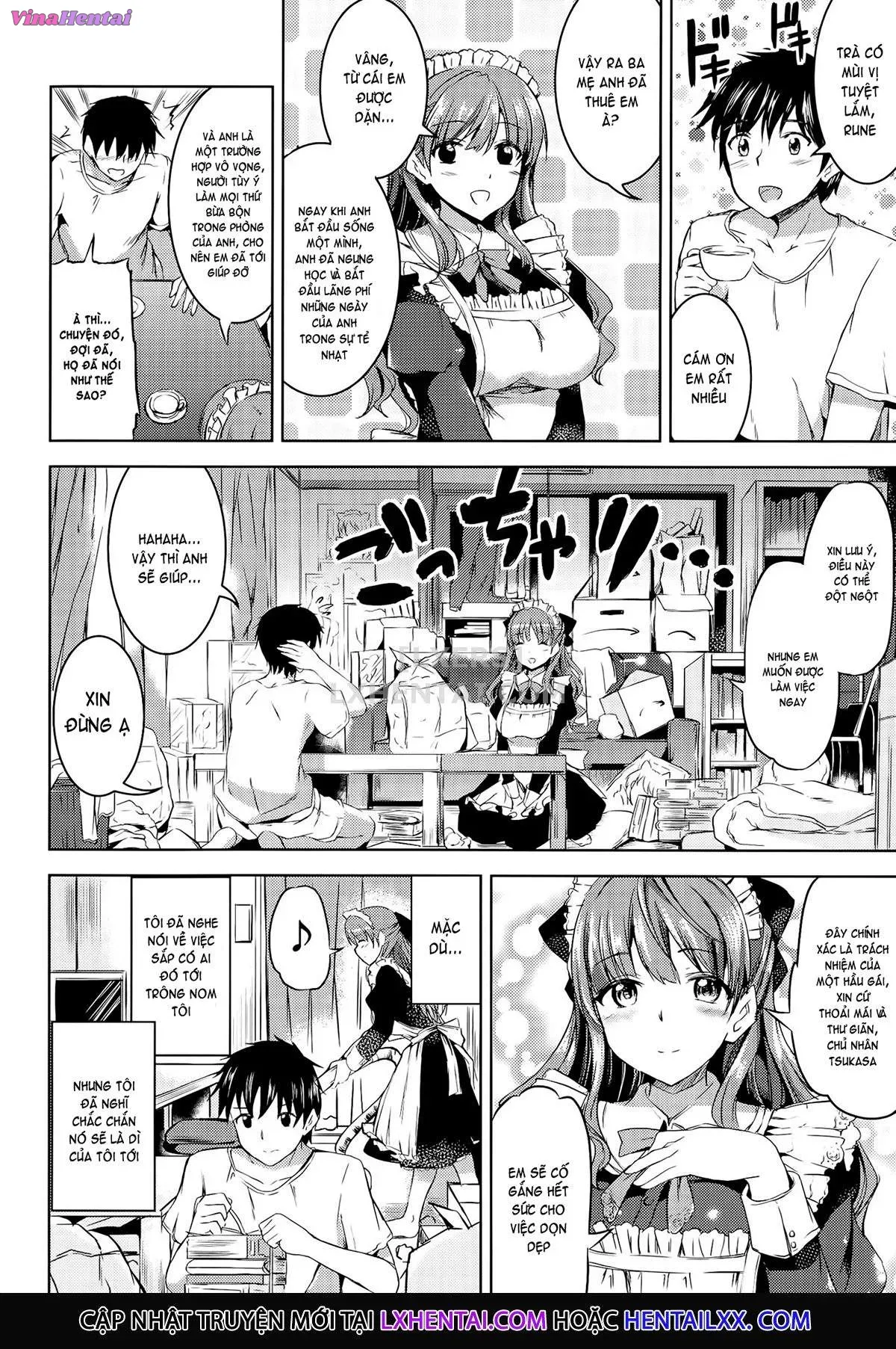 HentaiVN.net - Ảnh 6 - Ojousama No Maid Jijou - Chap 3