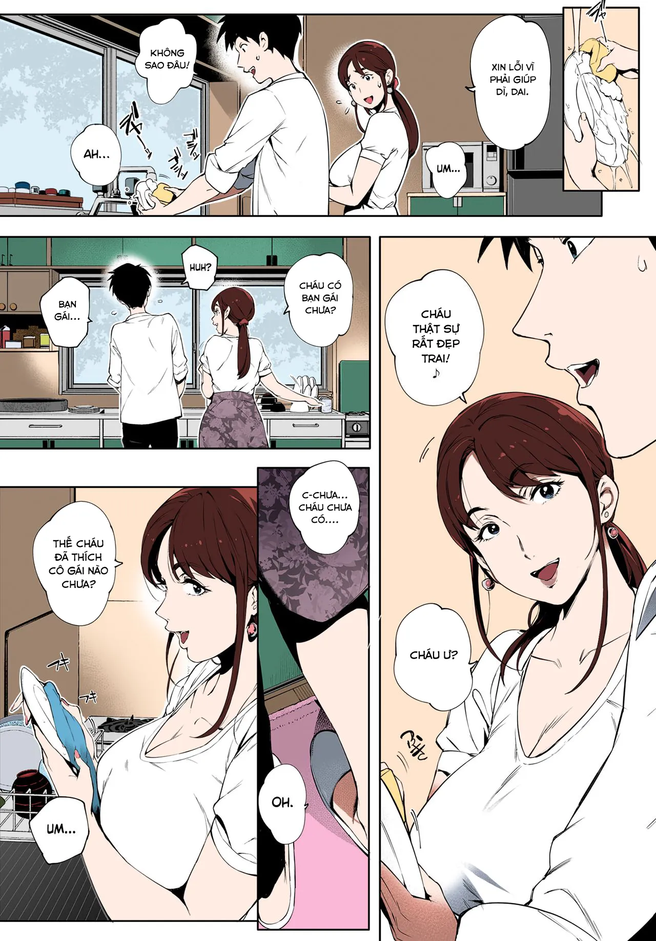 HentaiVN.net - Ảnh 6 - Gạ chịch bà dì đang thiếu thốn tình dục  - Oneshot [Full màu]