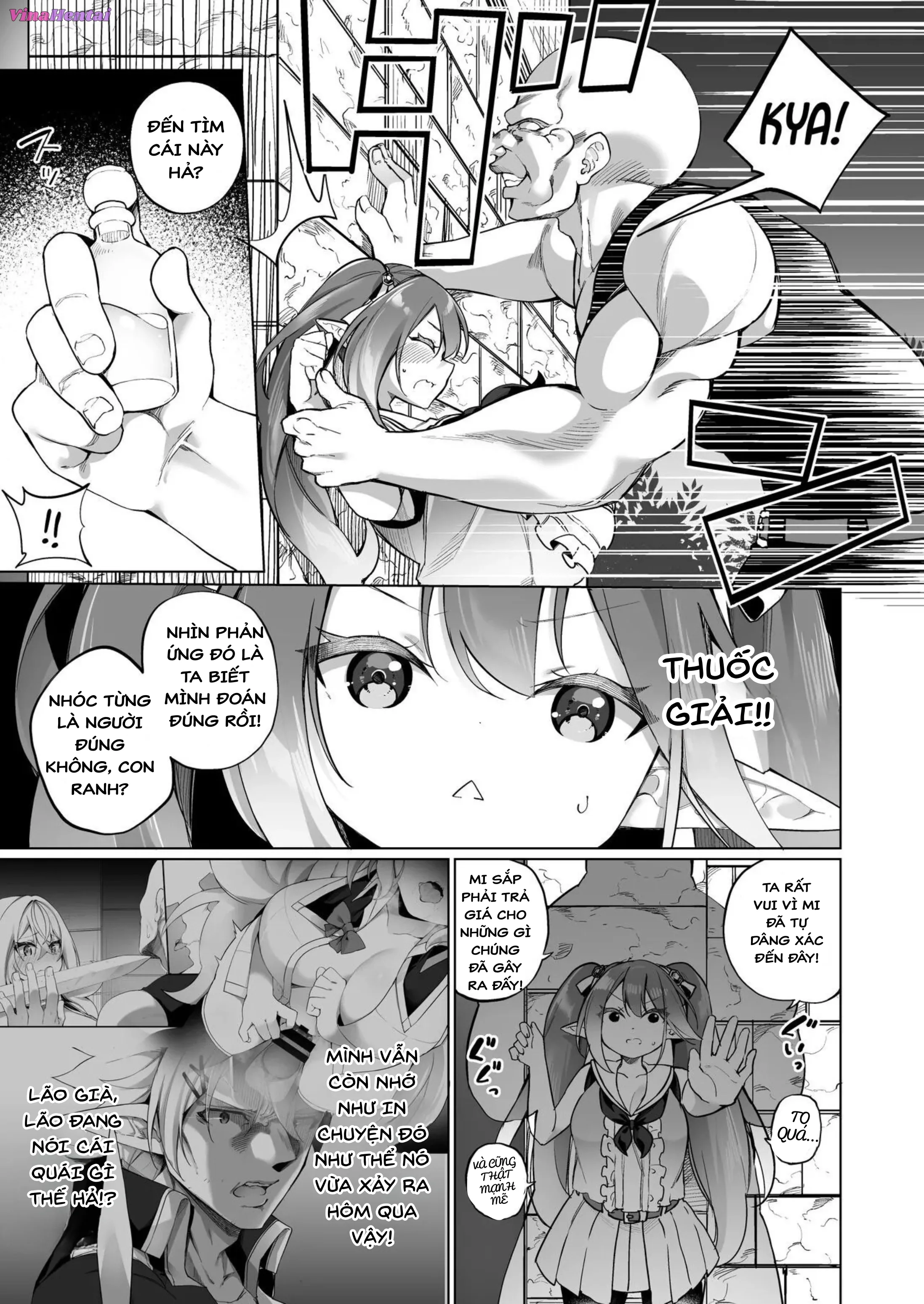 HentaiVN.net - Ảnh 21 - Tên Thủ Lĩnh Cướp Hóa Thành Một Bé Elf Hư Hỏng 2 – Thuốc Elf hóa (Phần 3) - Oneshot