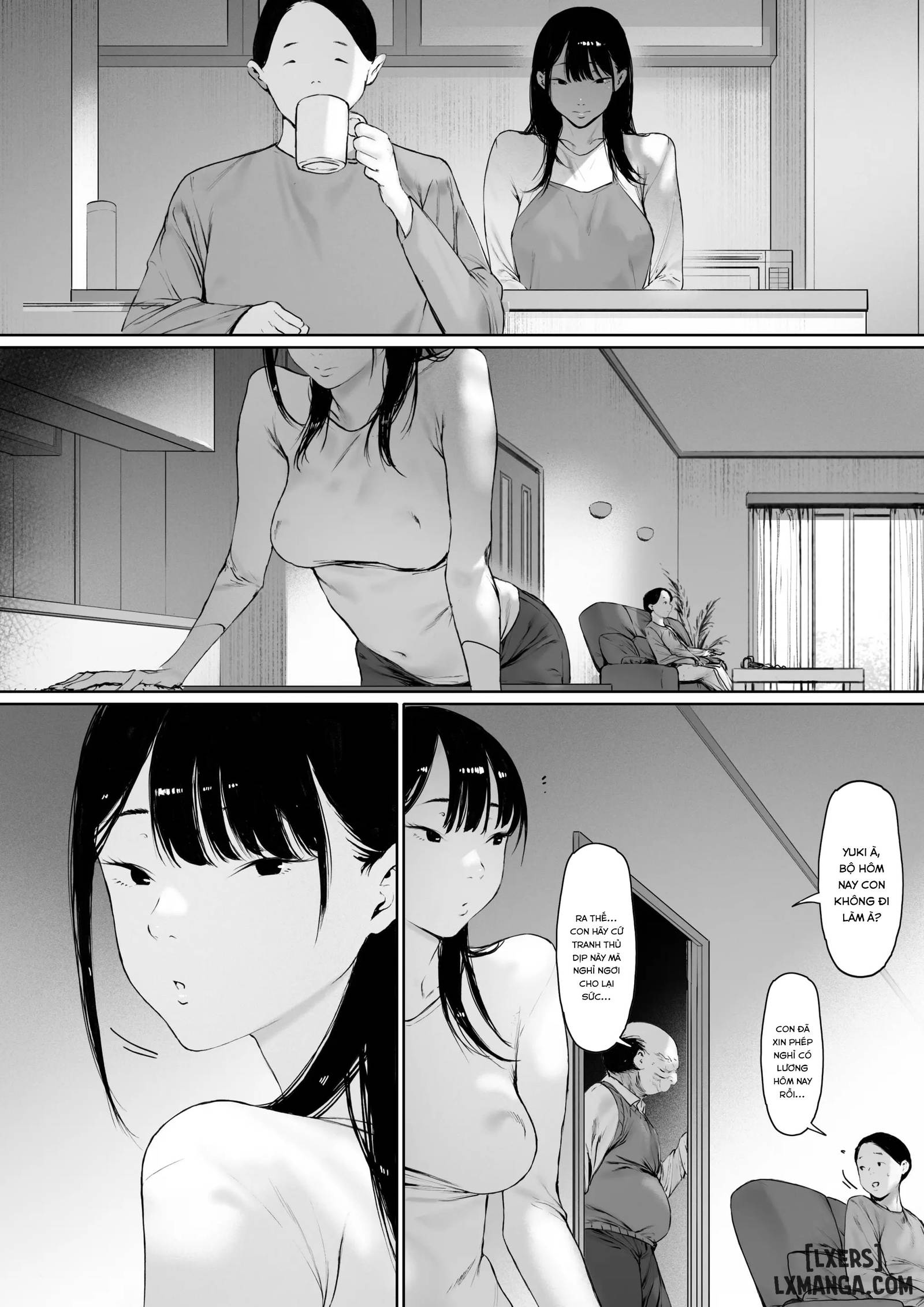 HentaiVN.net - Ảnh 65 - 3. Ánh nhìn của bố chồng 3 - Oneshot