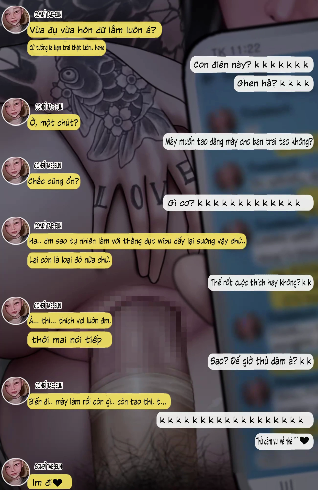 HentaiVN.net - Ảnh 40 - Gái Du Côn X Wibu Đụt Cận Trĩ - Chap 5.2