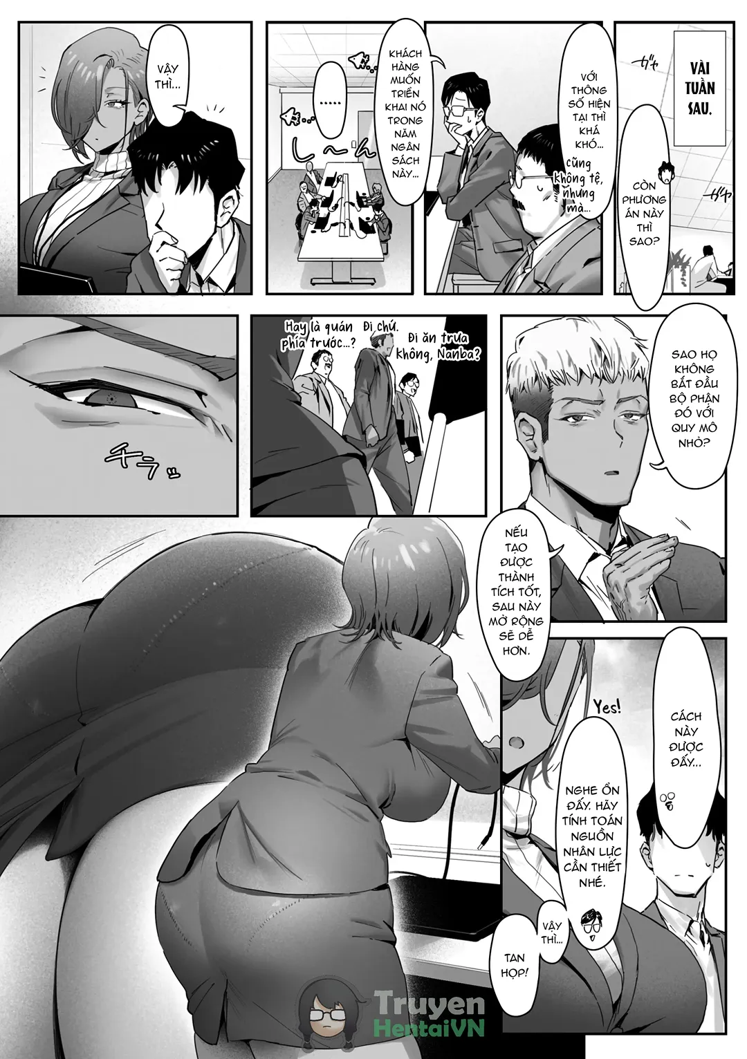 HentaiVN.net - Ảnh 12 - Ngoại tình với sếp nữ tóc vàng nóng bỏng! - Chap 4