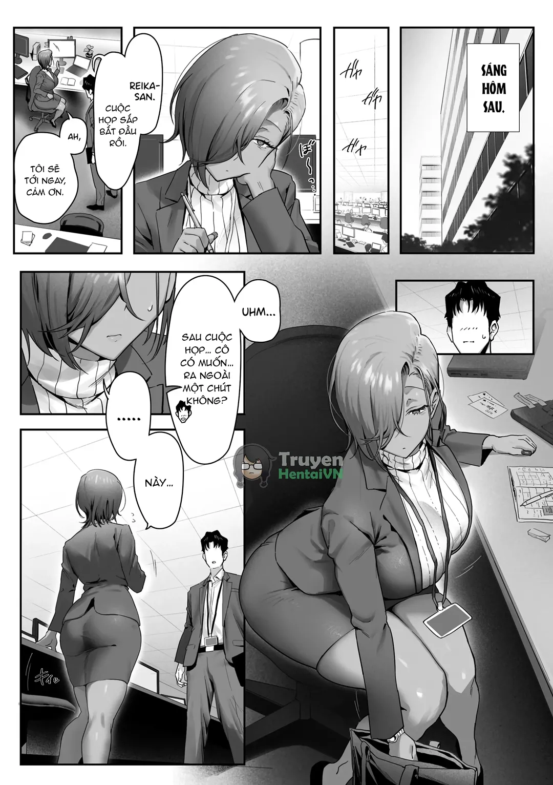 HentaiVN.net - Ảnh 32 - Ngoại tình với sếp nữ tóc vàng nóng bỏng! - Chap 4