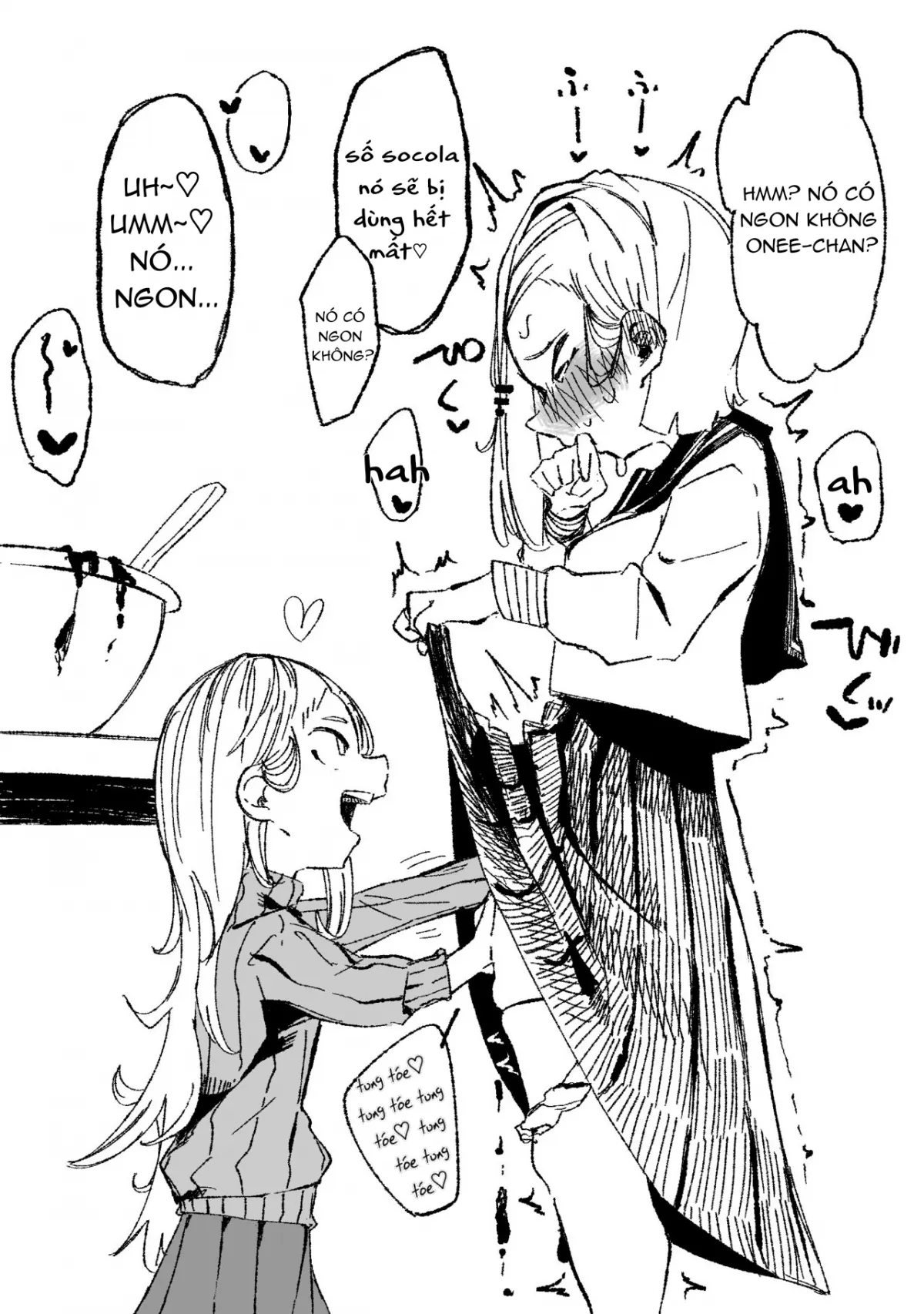 HentaiVN.net - Ảnh 8 - Ăn sô cô la cho lắm vô [Choco no Ajimi wo Suru Shimai] - Oneshot